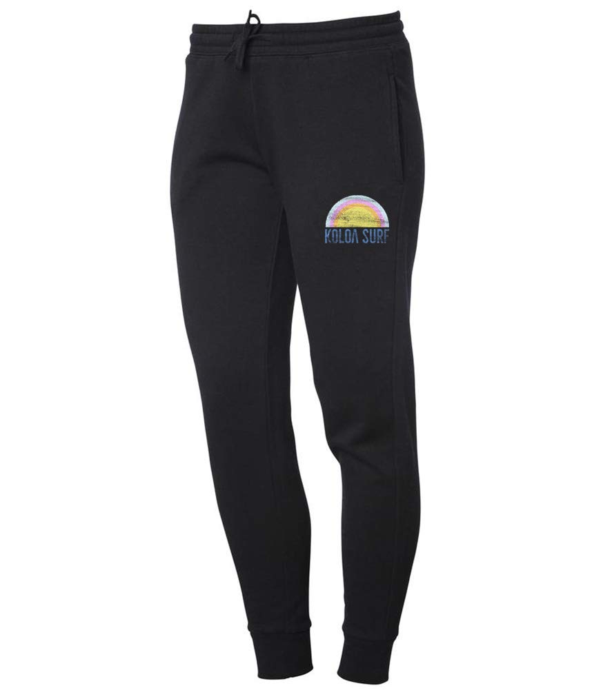 Koloa Surf Ladies Wave Wash Rainbow Logo Sweatpants for Women - Comfortable Casual Sweatpants in XS-2XL - Perfect for Surfing, Yoga, Lounging & Beach Days