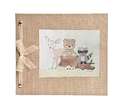 Beautiful Baby Memory Book Keepsake - Hugs and Kisses XO Baby Boy Forest Friends Scrapbook | Baby Journal & Photo Album for Newborn Milestones, First Year Memories, and Parenting Gifts