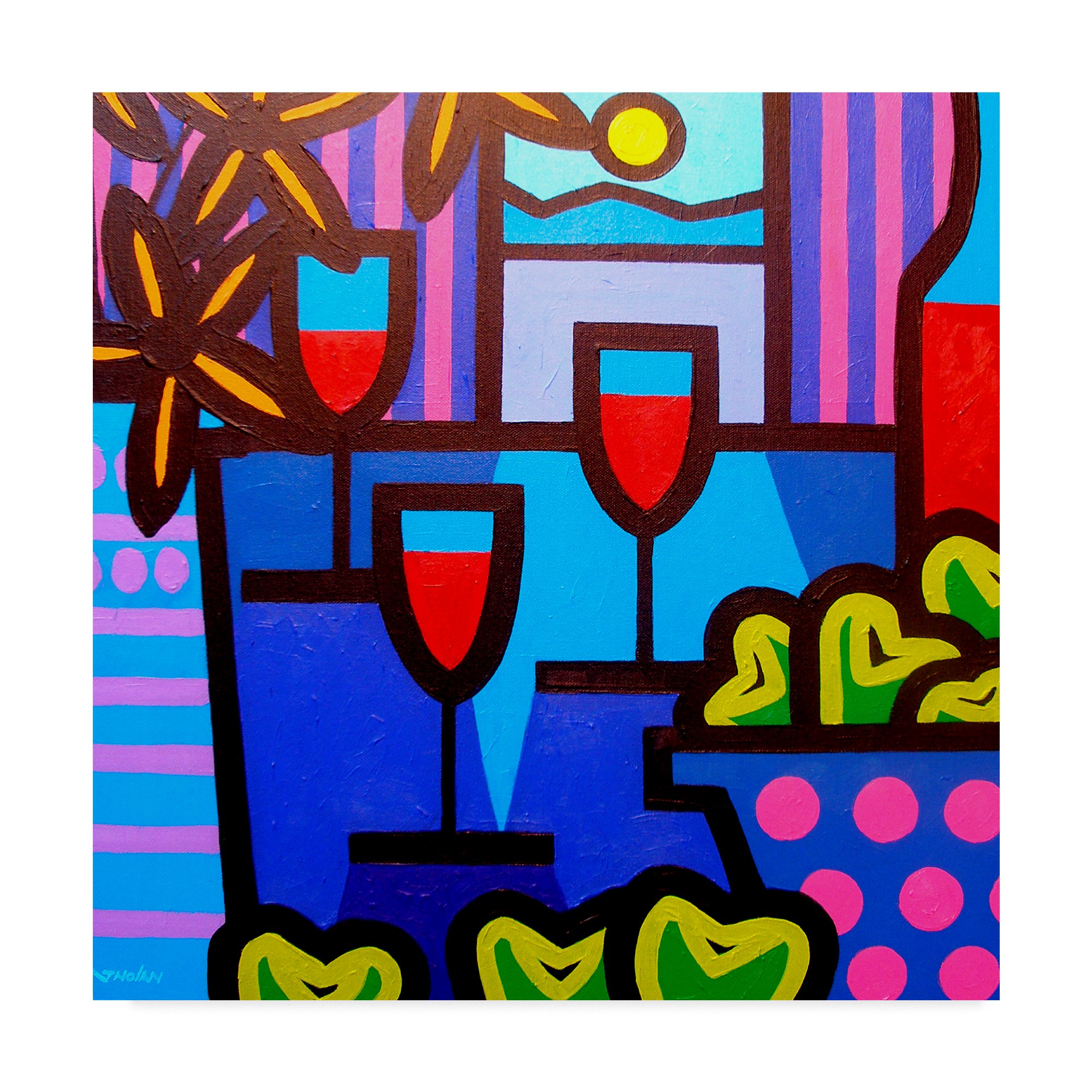 Trademark Fine Art John Nolan Canvas Wall Art - Vibrant Multicolor Abstract Painting for Living Room, Bedroom & Office Decor