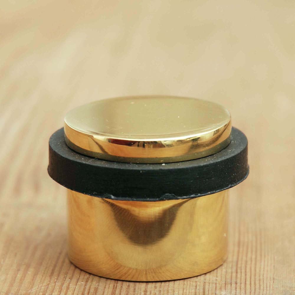 Polished Brass Heavy Duty Door Stop with Non-Slip Rubber Base - Perfect for Home, Office & Commercial Spaces