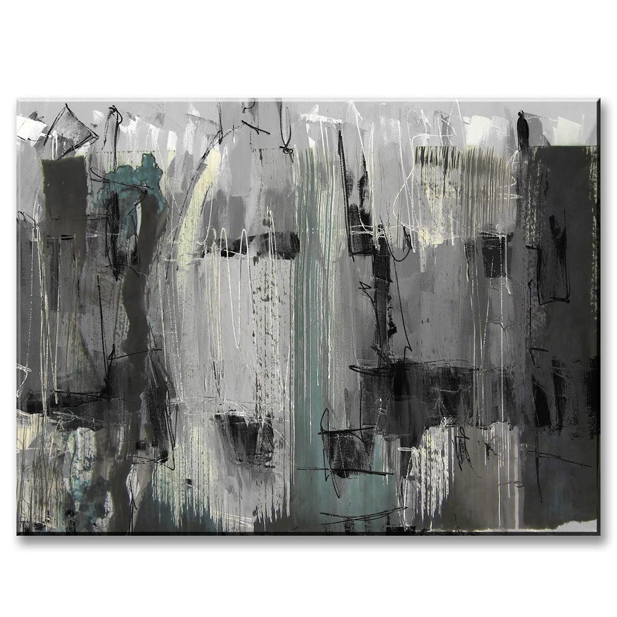 Ready2HangArt Inkd XLIV Abstract Wrapped Canvas Wall Art - 30x40 Inches Modern Home Decor for Living Room, Bedroom & Office
