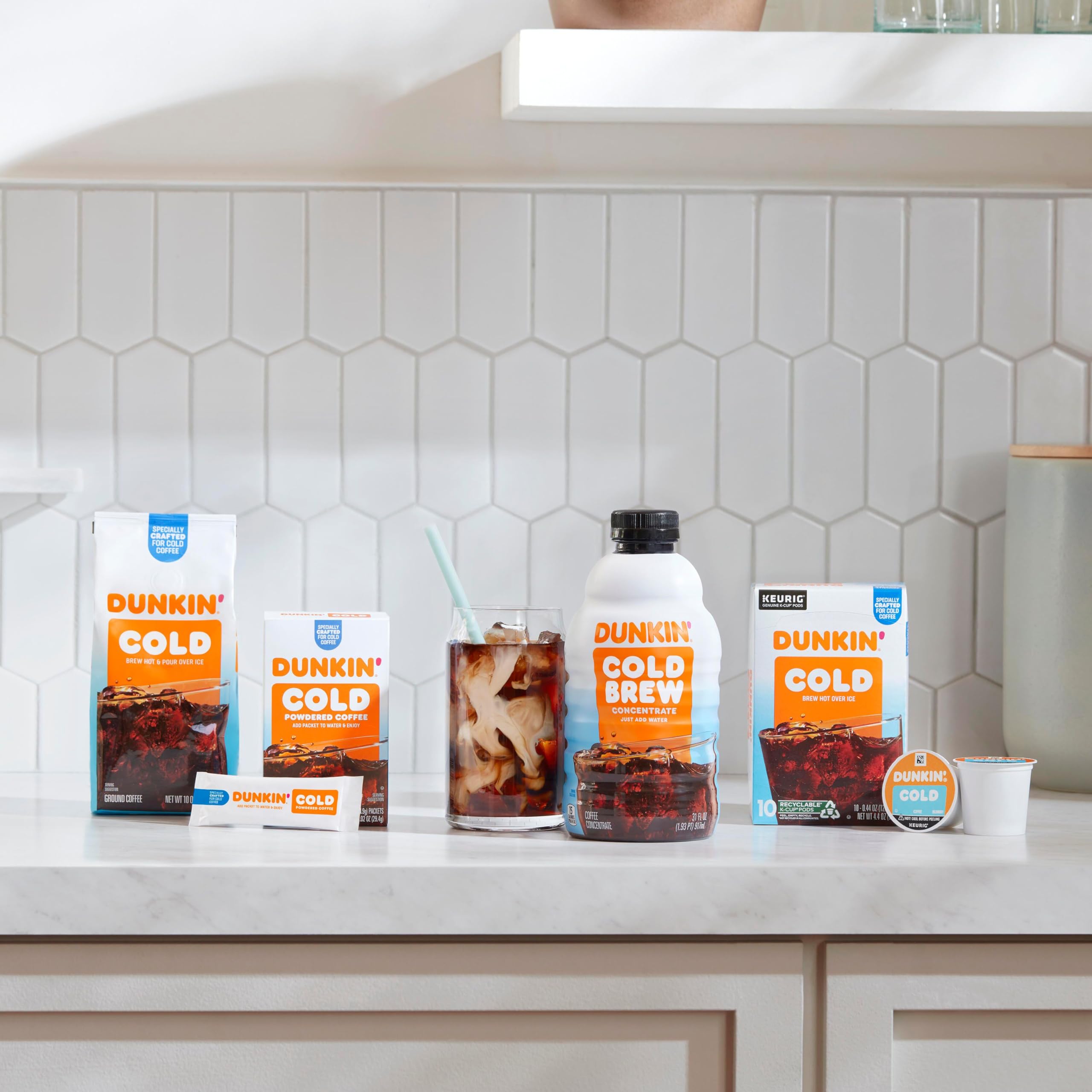 Dunkin’ Cold Iced Coffee Powdered Instant Coffee Packs - 6 Count - Perfect for Home, Office & On-The-Go Refreshment