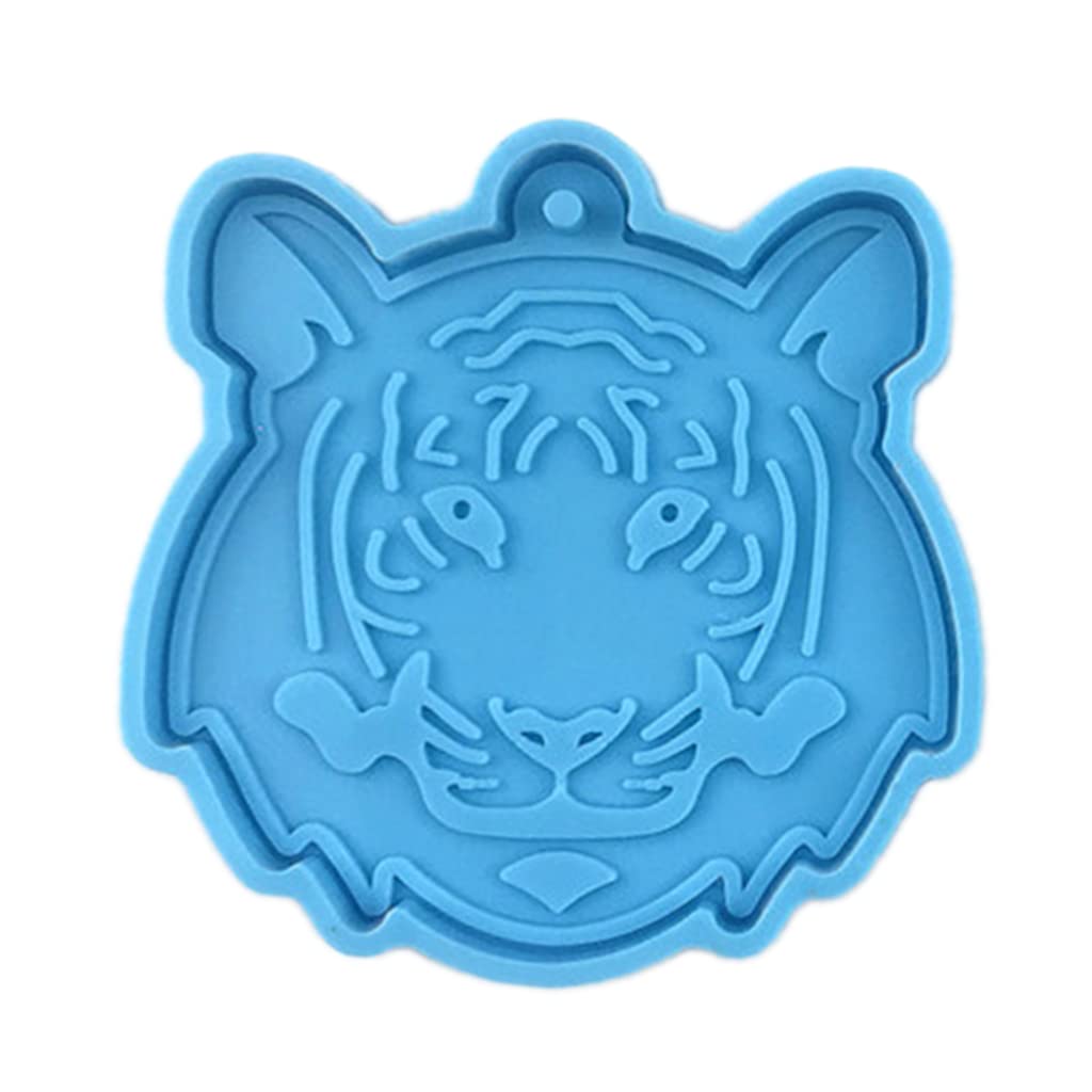 Premium Tiger Silicone Resin Molds for Jewelry Making - Animal Pendant Epoxy Craft Molds with Hanging Hole - Perfect for DIY Necklaces, Keychains & Home Decor