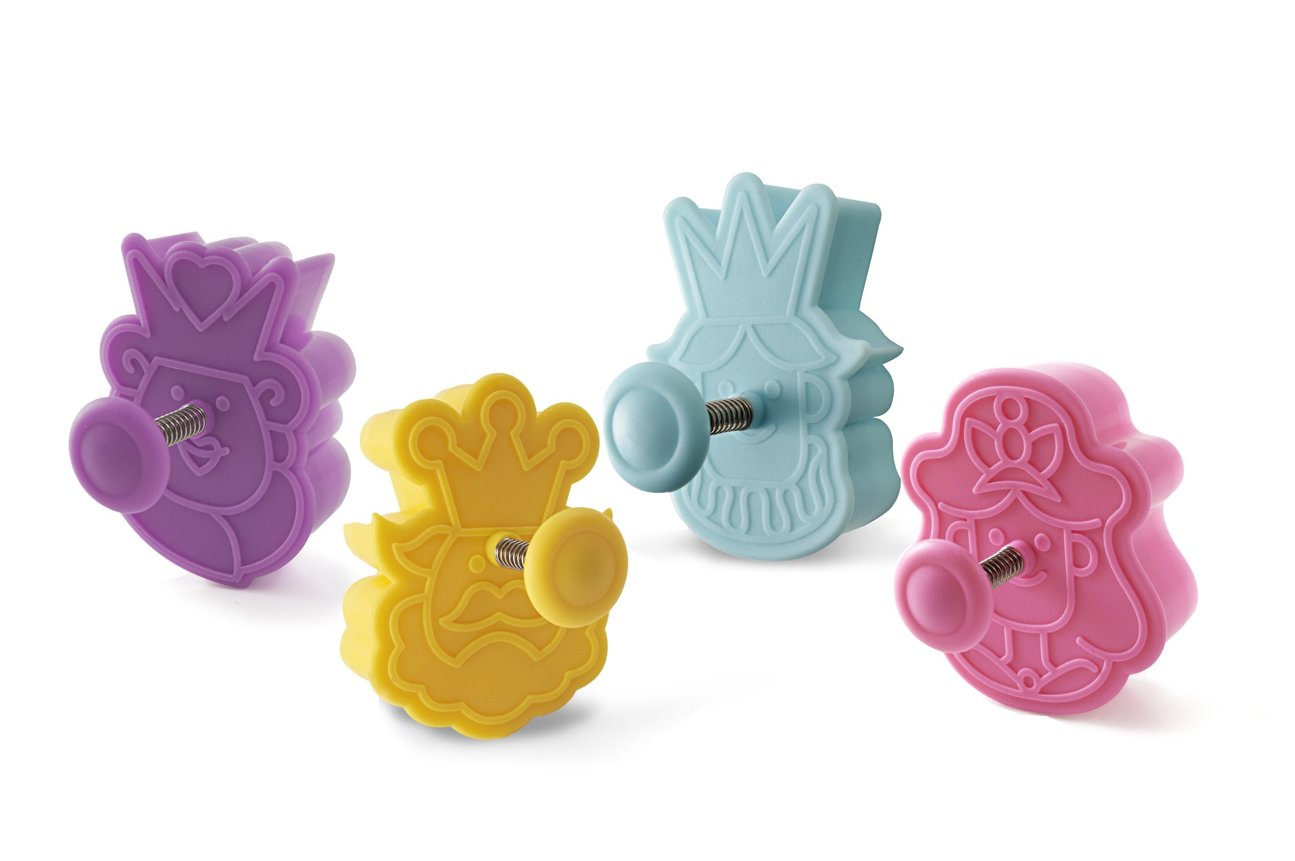 Silikomart Spring Ejection Cookie Cutters - Mini Royal Family Set of 4 | Perfect for Baking, Decorating & Holiday Treats