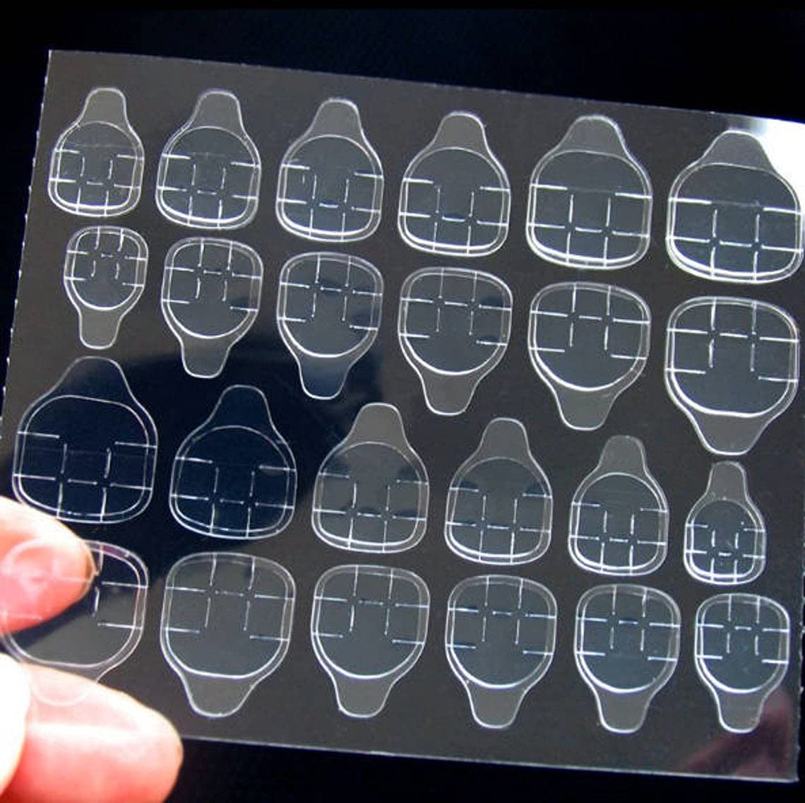 GLAZU 48-Piece Peel & Stick Nail Glue Stickers - 2 Sheets Pack | Strong Adhesive for Fake Nails & Press On Nails | Double Sided Nail Tabs for Long-Lasting Wear | Perfect for Salon, Home Manicures & Nail Art DIY