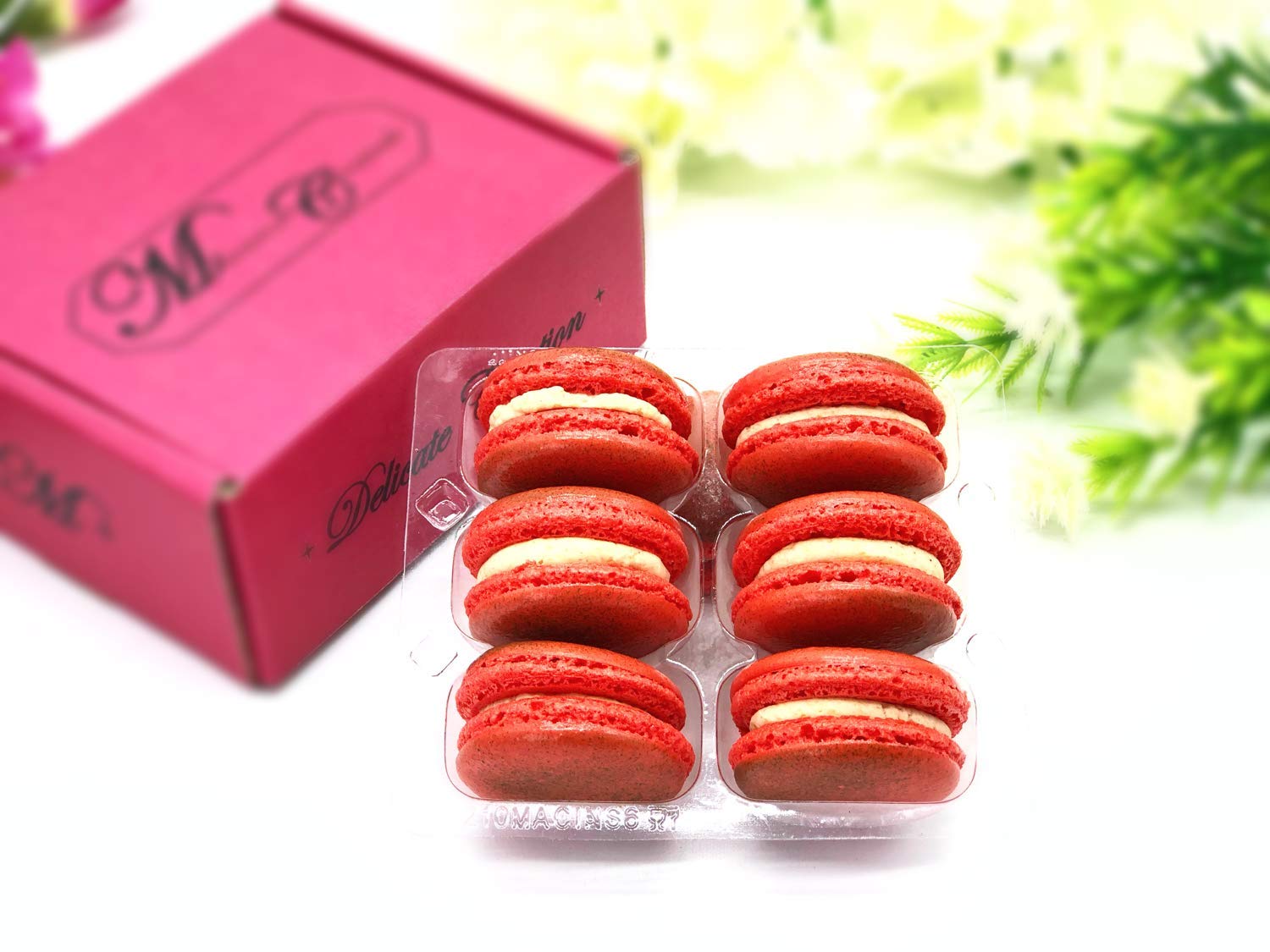 6 Pack Gluten Free French Apple Cinnamon Macarons - Delicious Almond Flour Cookies for Gifts, Parties & Afternoon Tea (12 Pieces)