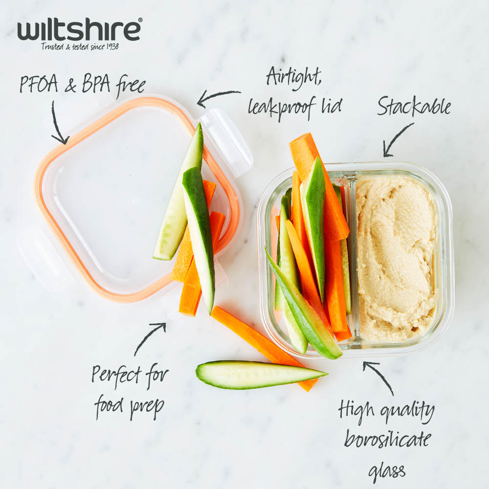 Premium Glass Food Storage Containers with Dividers - 500ml Square Meal Prep Containers for Lunch, Leftovers & Portion Control | BPA-Free, Microwave & Dishwasher Safe