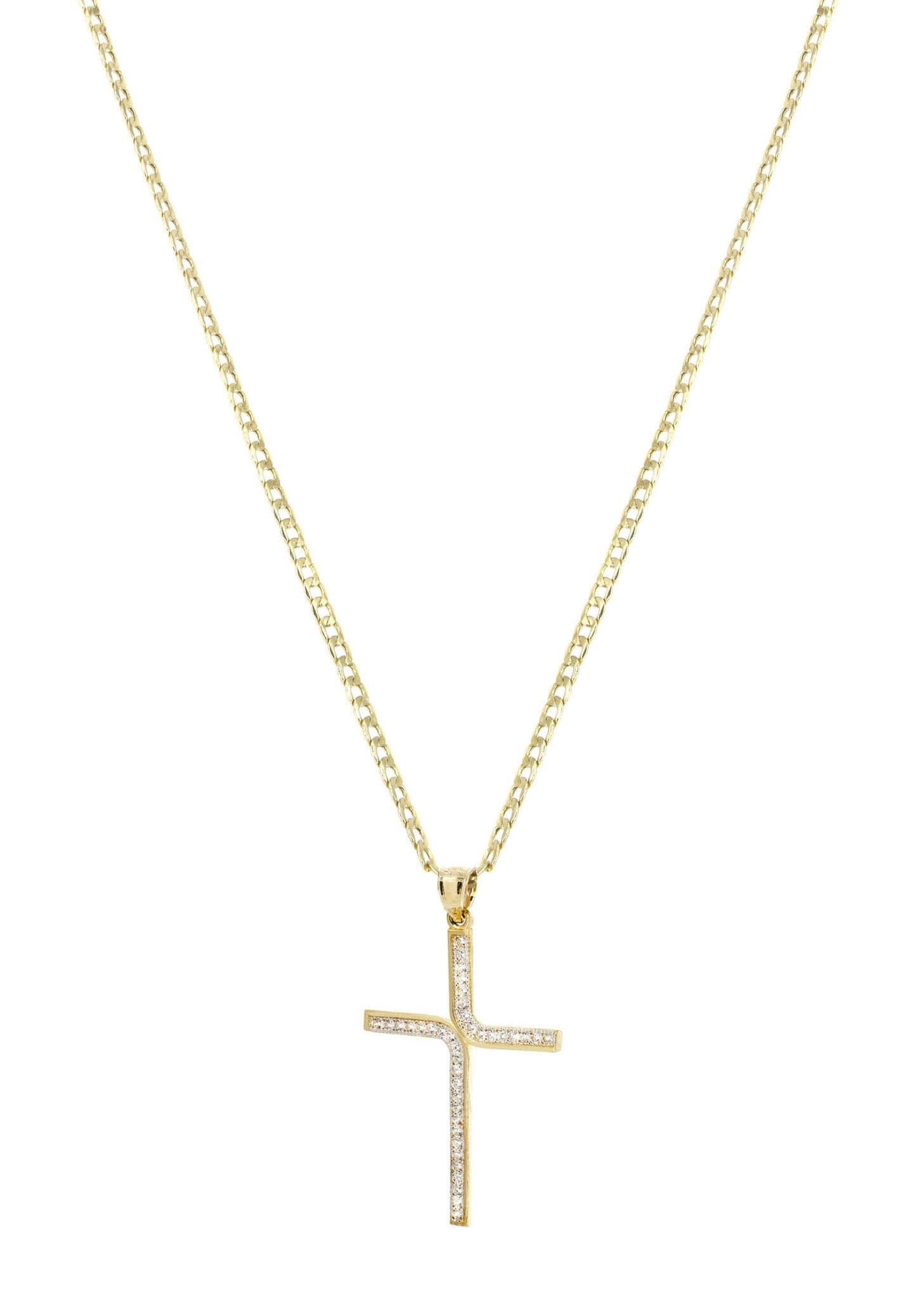 10K Gold Cross Necklace for Men - 6.18 Grams Religious Jewelry, Durable & Hypoallergenic - Perfect for Church, Weddings & Everyday Wear