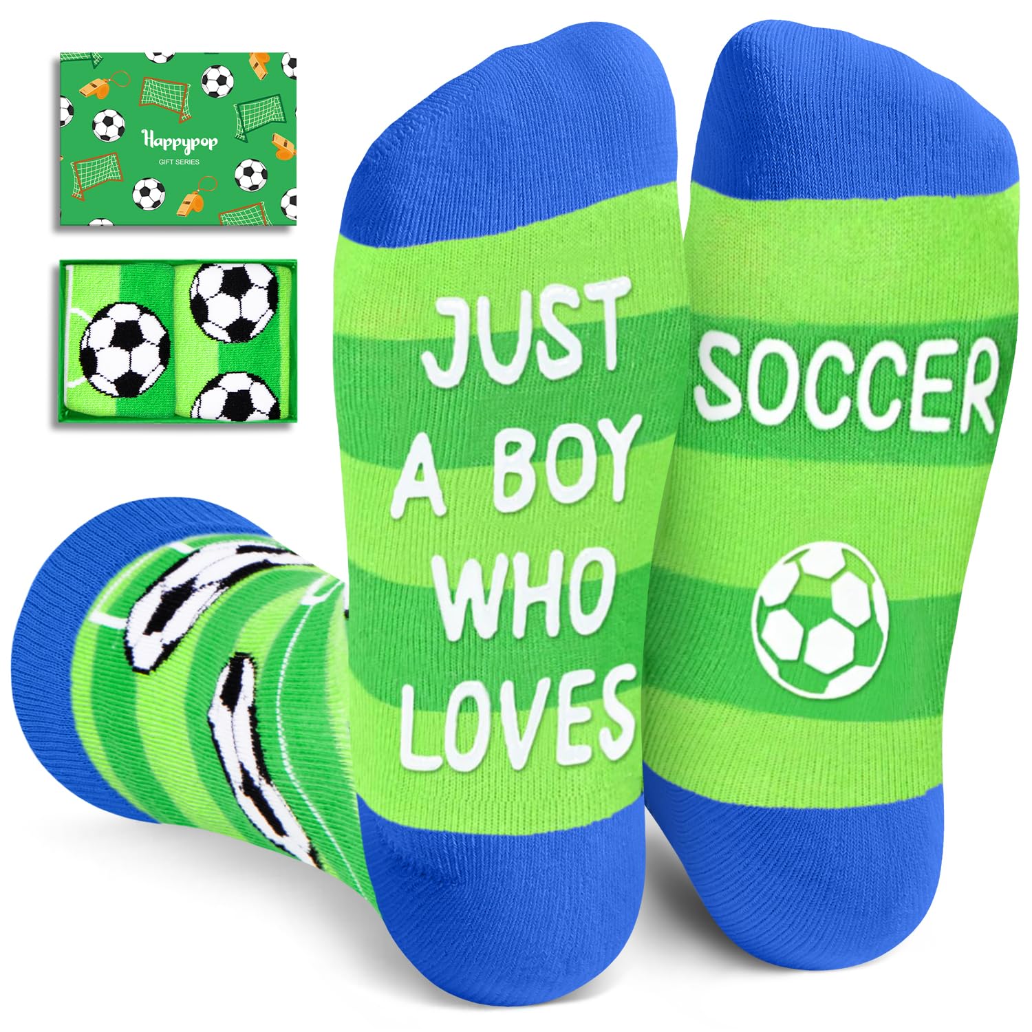 HappyPop Boys Birthday Gifts for Ages 4-18 - Novelty Sports Socks (Soccer, Basketball, Baseball, Hockey) - Fun Teen & Adult Present for Game Day, Party Favors, and Holiday Stocking Stuffers