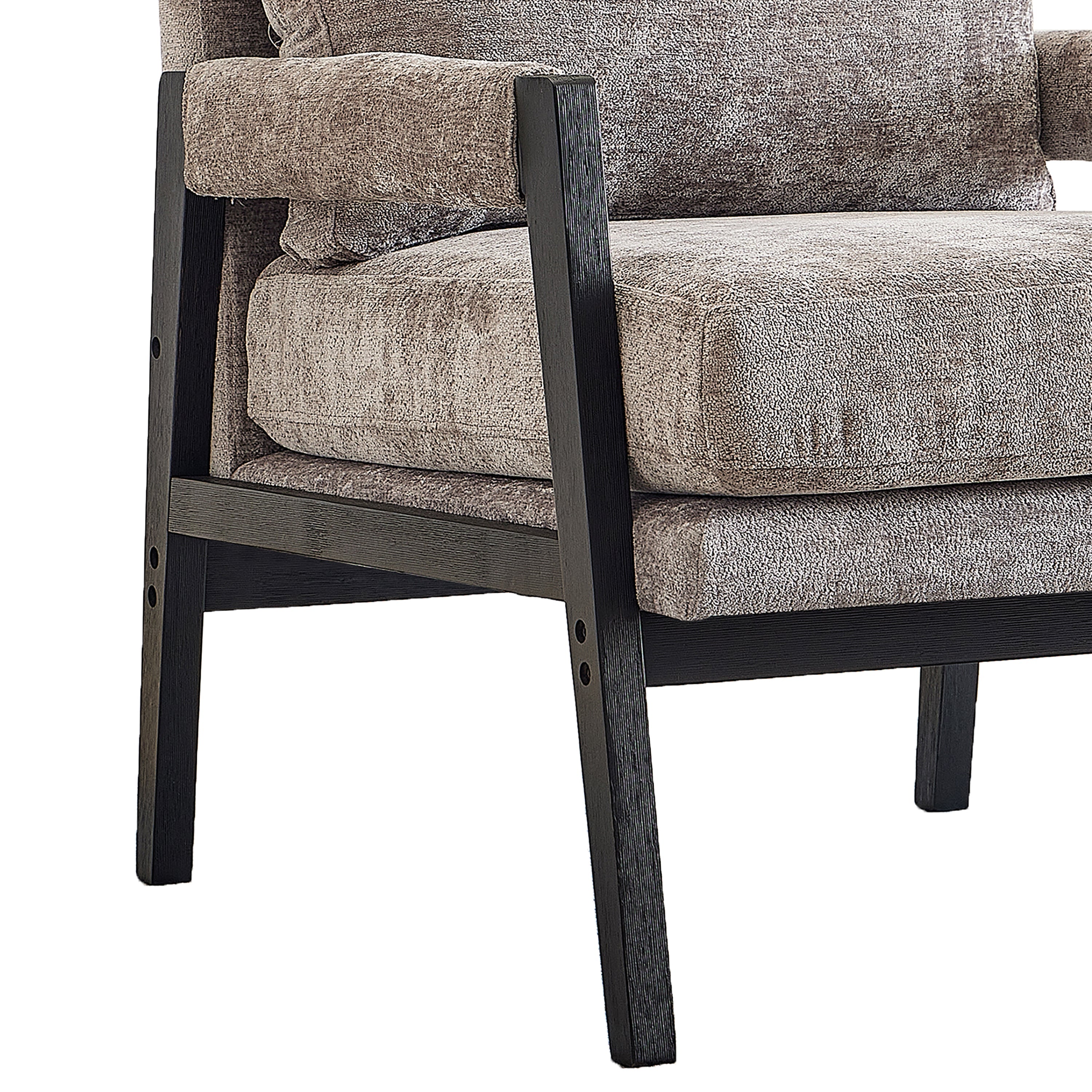 Roundhill Furniture Kelly Mid Century Modern Chenille Upholstered Accent Armchair - Stylish Living Room Chair for Home Office, Lounge & Reading Nook