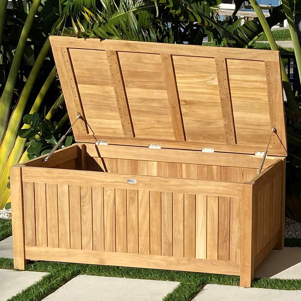 Premium Teak Wood Storage Box (STBXL) - Handcrafted Organizer for Home, Office & Outdoor Use - Perfect for Blankets, Toys, Books & Decor