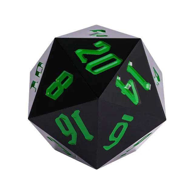 55mm Titanium d20 Dice Set - Sharp Edge Precision for Tabletop RPGs, Dungeons & Dragons, Board Games - Perfect for Gifts, Collectors & Role-Playing Enthusiasts