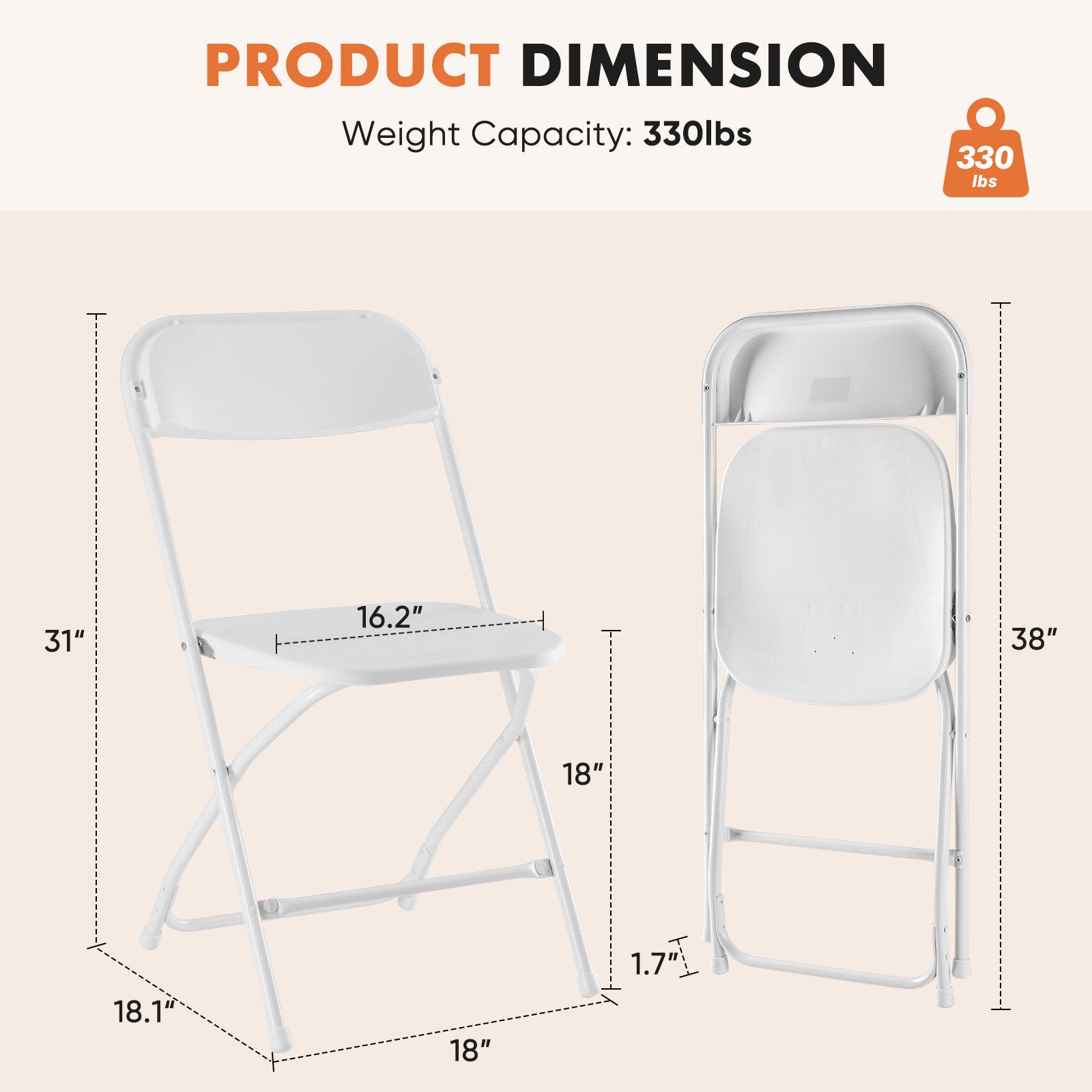 10 Pack Folding Chairs - Indoor & Outdoor Portable Stackable Chairs for Events, Offices, Weddings, Picnics - Perfect for Parties, Camping, and Home Use
