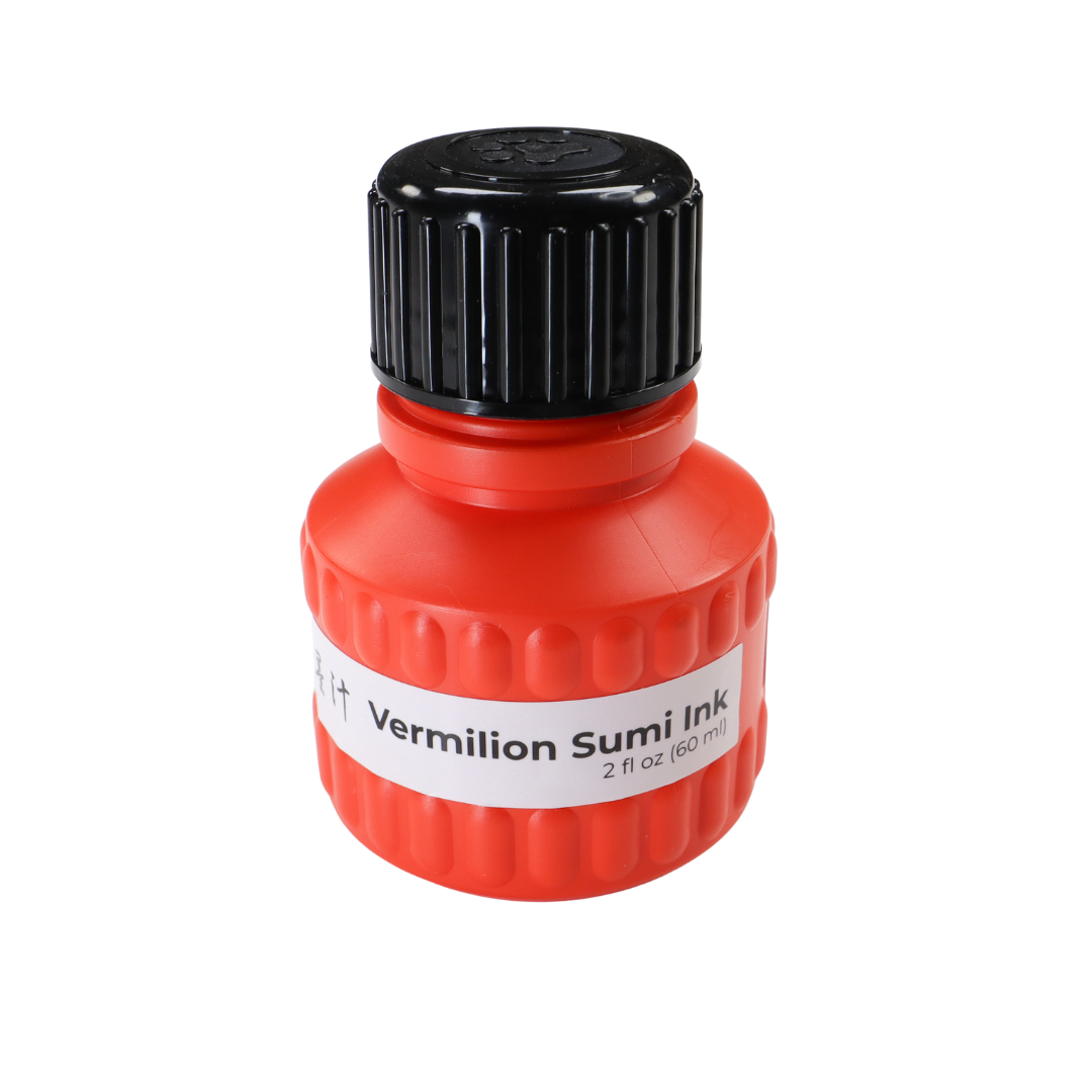 Premium Vermilion Sumi Ink 2 Oz (KV2) - Traditional Japanese Calligraphy & Brush Painting Ink - Perfect for Artists, Beginners, and Zen Meditation Practice