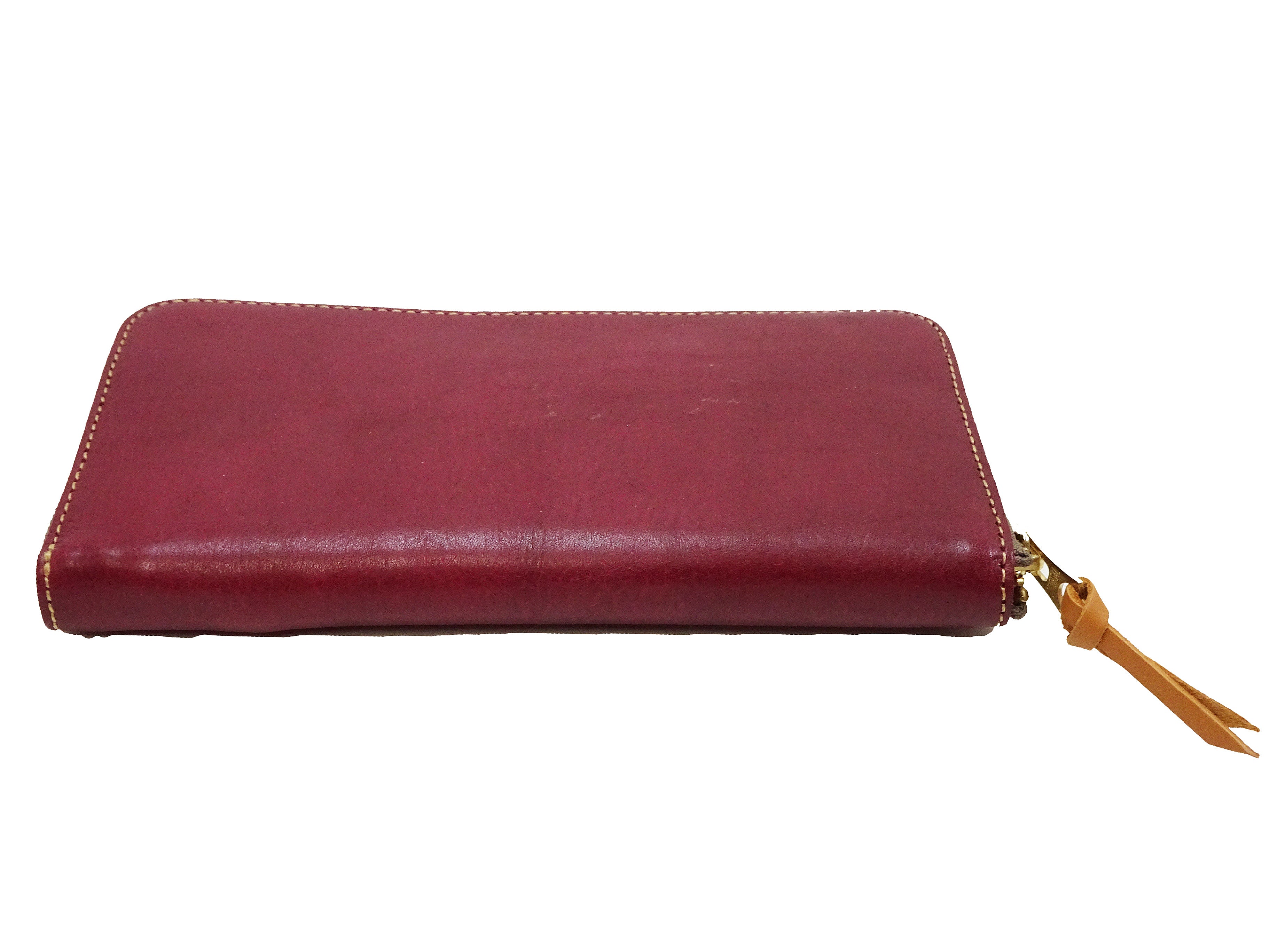 Studio D'artisan Men's Natural Plant Dyed Leather Zip Around Long Wallet SP-097 (Earth Red) - Slim Bifold RFID Blocking Wallet for Everyday Carry & Travel