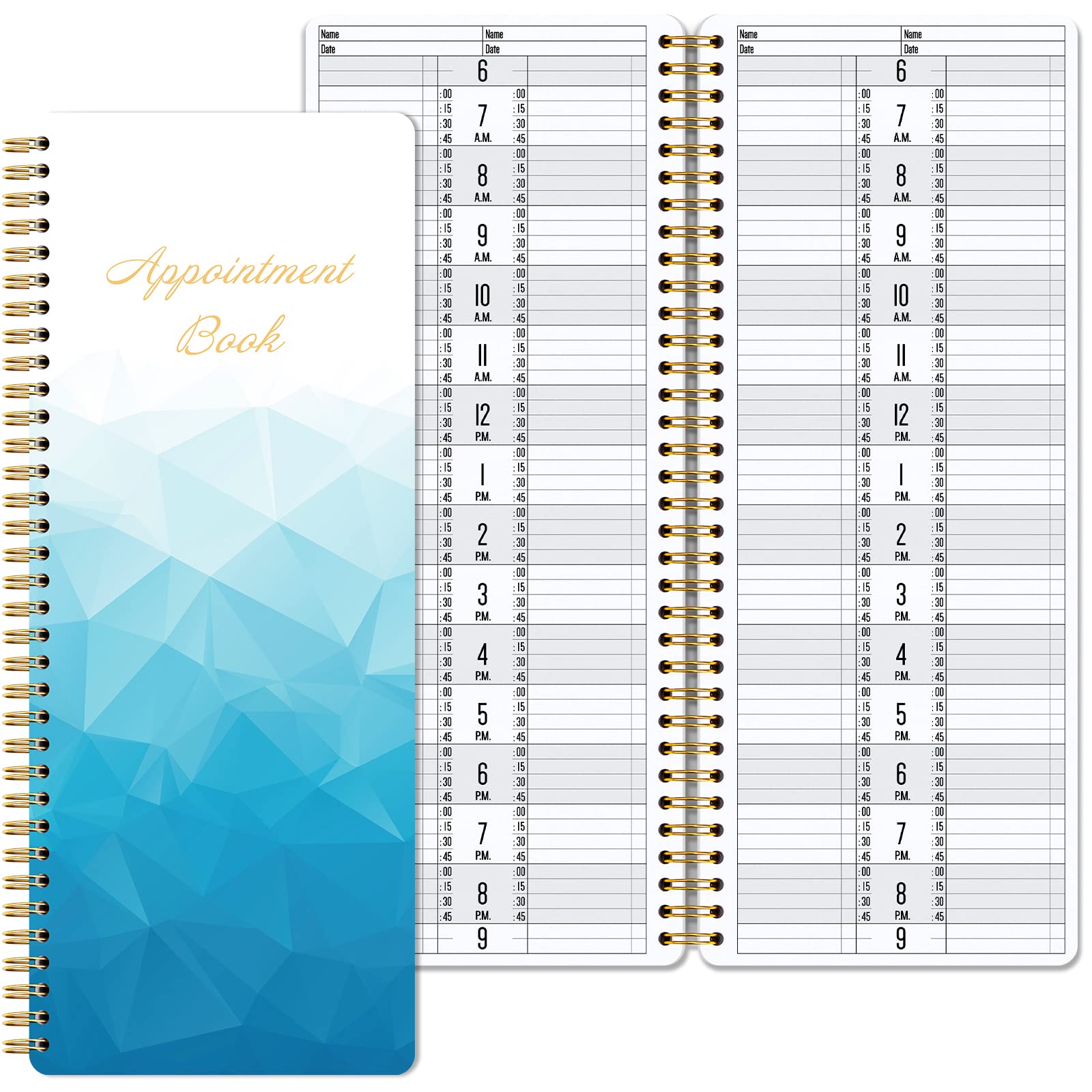 2025 Salon Appointment Book - Undated Daily & Hourly Planner with 15-Minute Intervals for Scheduling - Perfect for College, Office, and Home Use - Blue | Ideal for Beauty Professionals, Students, and Busy Professionals