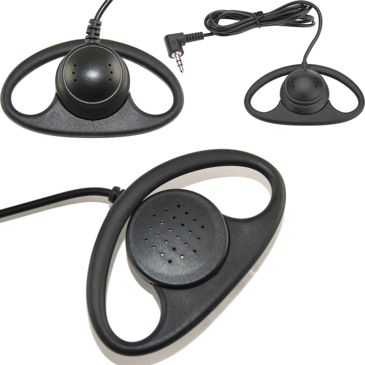 EXMAX 3.5mm Single Ear Hook Headphones - 10 Pack Mono D-Shape Ear Clip Headset for Tour Guide Systems, Audio Devices & Tablets - Perfect for Tour Guides, Call Centers & Hands-Free Listening