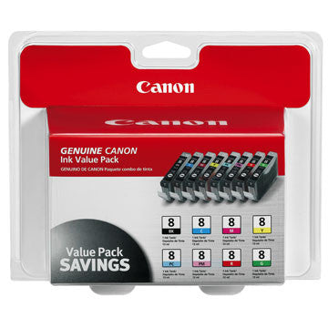 Canon CLI-8 8-Color Multipack Ink Cartridges - High-Quality Printing for Photos, Documents & Art Projects | Compatible with Canon Pixma Printers