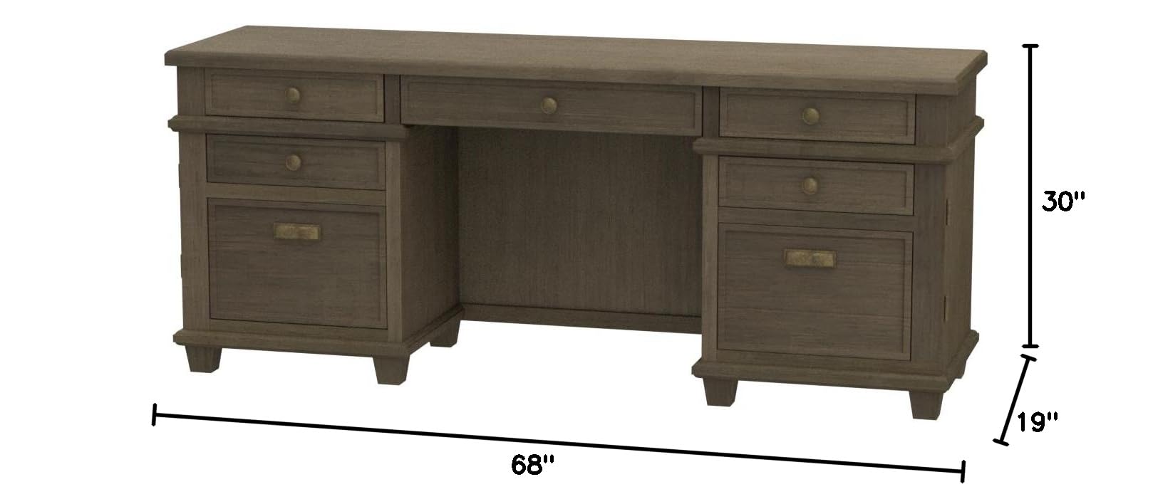 Martin Furniture Weathered Dove Credenza - Stylish Buffet Cabinet for Dining Room, Living Room & Entryway Storage