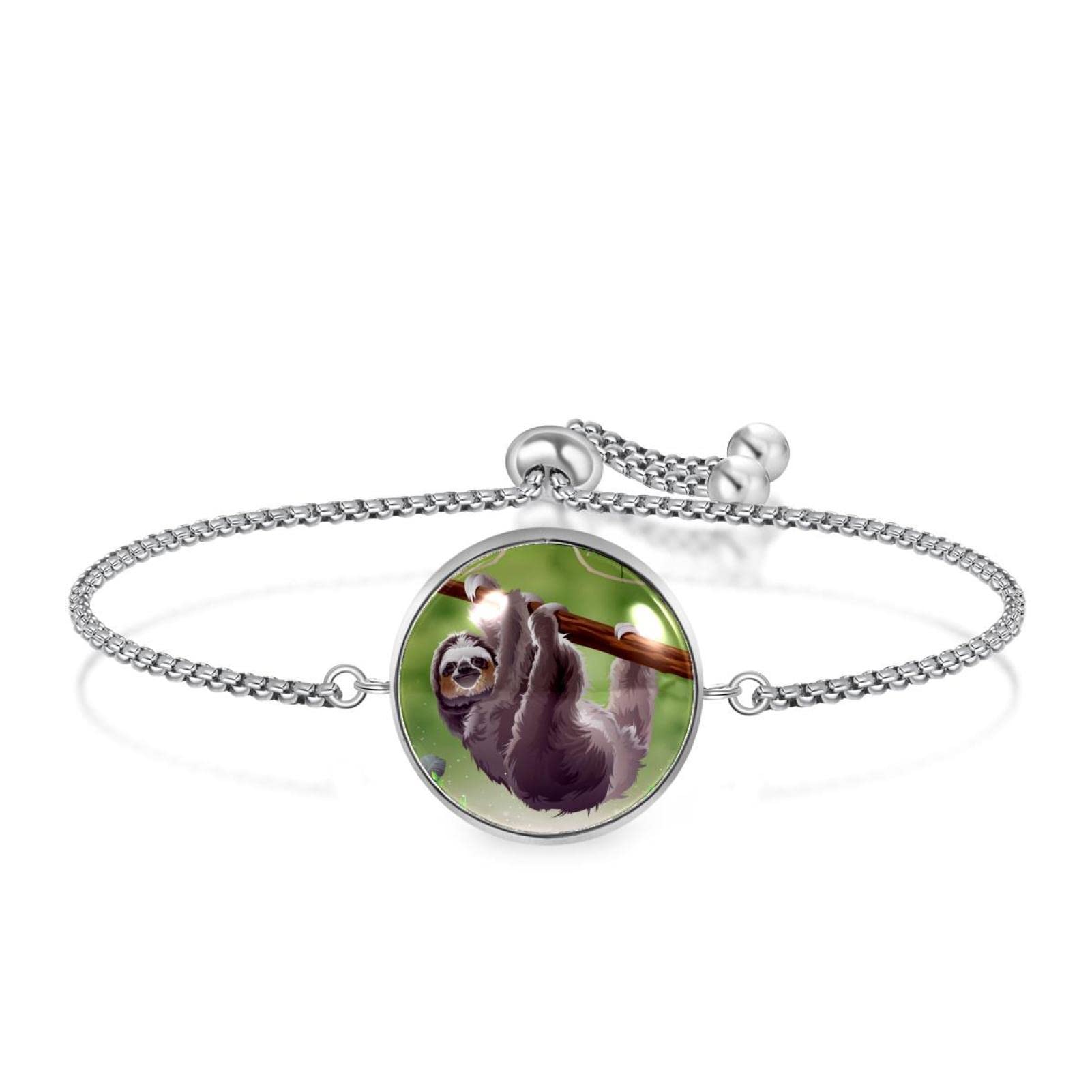 Adjustable Sloth Charm Bracelet for Women - Trendy Fashion Jewelry Gift for Birthday, Christmas, Friends - Perfect for Jungle & Rainforest Lovers, Outdoor Adventures, and Nature-Inspired Style