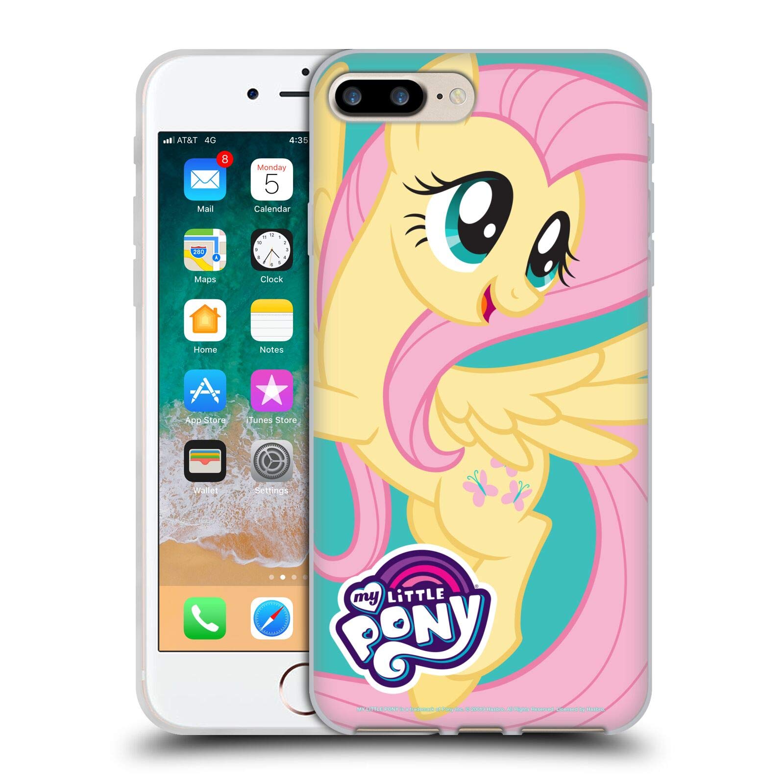 Officially Licensed My Little Pony Fluttershy Soft Gel Phone Case for Apple iPhone 7 Plus/8 Plus - Cute Cartoon Character Design, Durable Protection - Perfect for Kids, Teens and MLP Fans (School, Work, Daily Use)