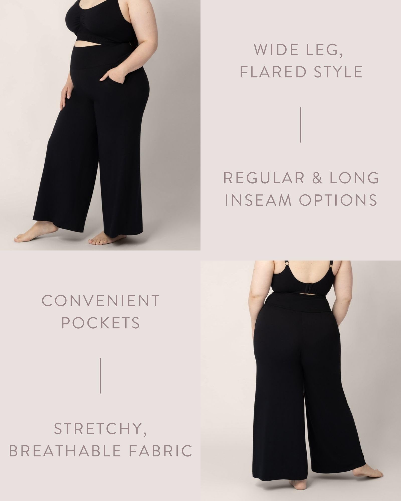 Kindred Bravely Wide Leg Maternity & Postpartum Lounge Pants - Over The Belly Pregnancy Pants with Pockets - Comfortable Stretchy Yoga Pants for Moms (Perfect for Relaxing at Home, Running Errands & Nursing)