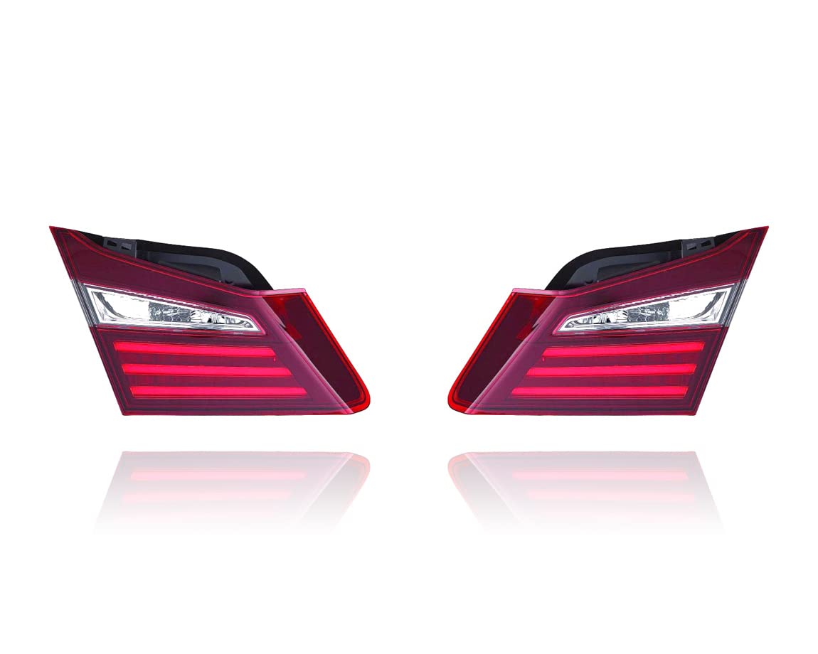 Honda Accord Sedan Tail Light Assembly - Direct Replacement for 34150T2AA21 & 34155T2AA21 (2016-2017 Models) - Inner Luggage Lid Left Driver & Right Passenger Pair - NSF Certified - Perfect for Night Driving & Enhanced Vehicle Safety