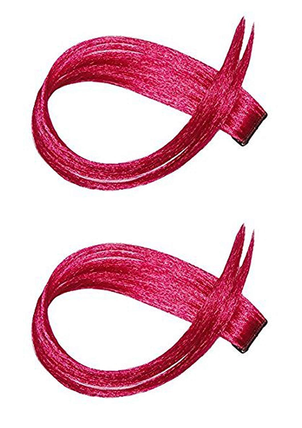 INAAYA Temporary Hair Highlight Color Extensions for Women & Girls - Magenta Streaks (Set of 2) | Perfect for Weddings, Birthday Parties & Cosplay