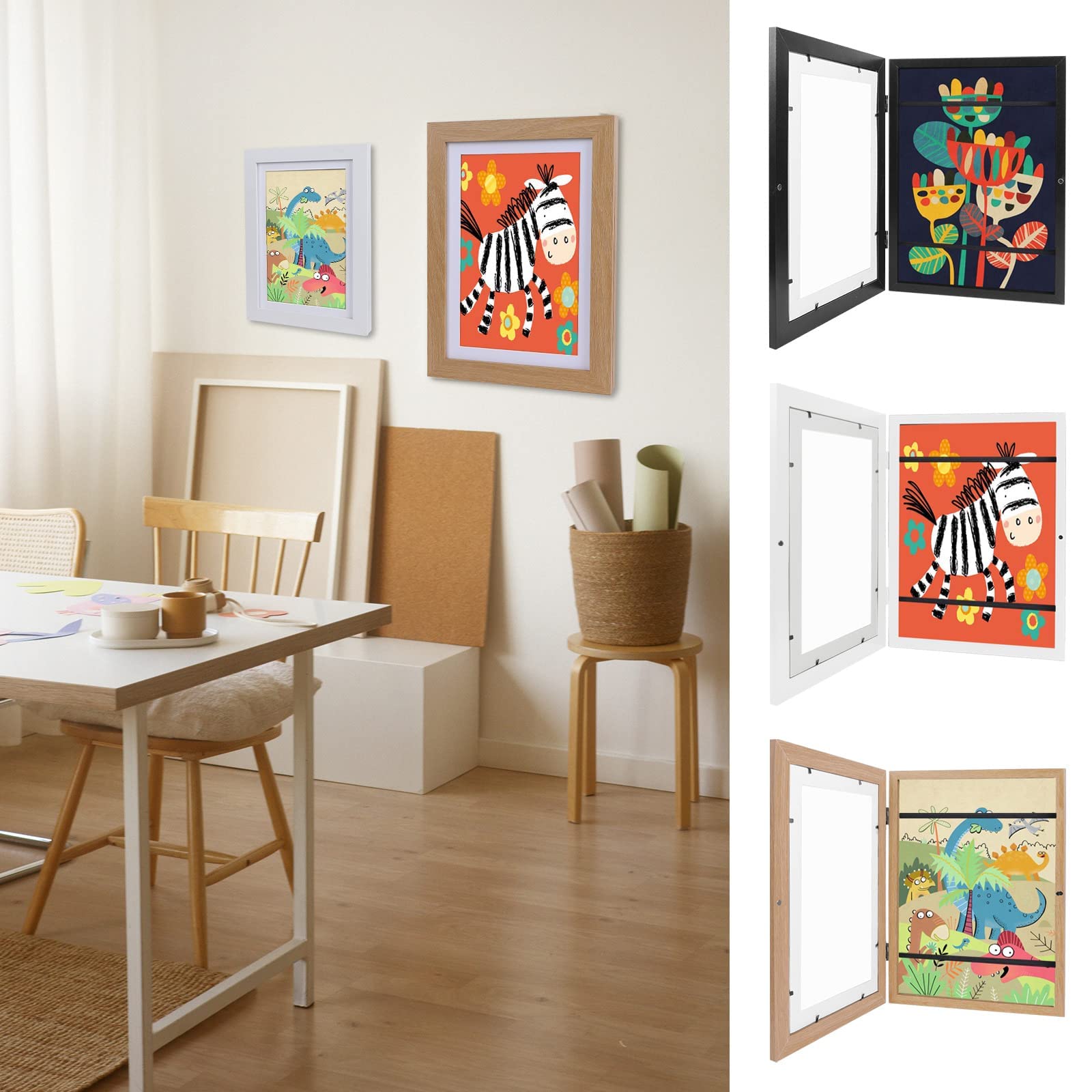 Kids Art Frames - Front Opening A4 Display for Drawings & Crafts | School & Home Decor