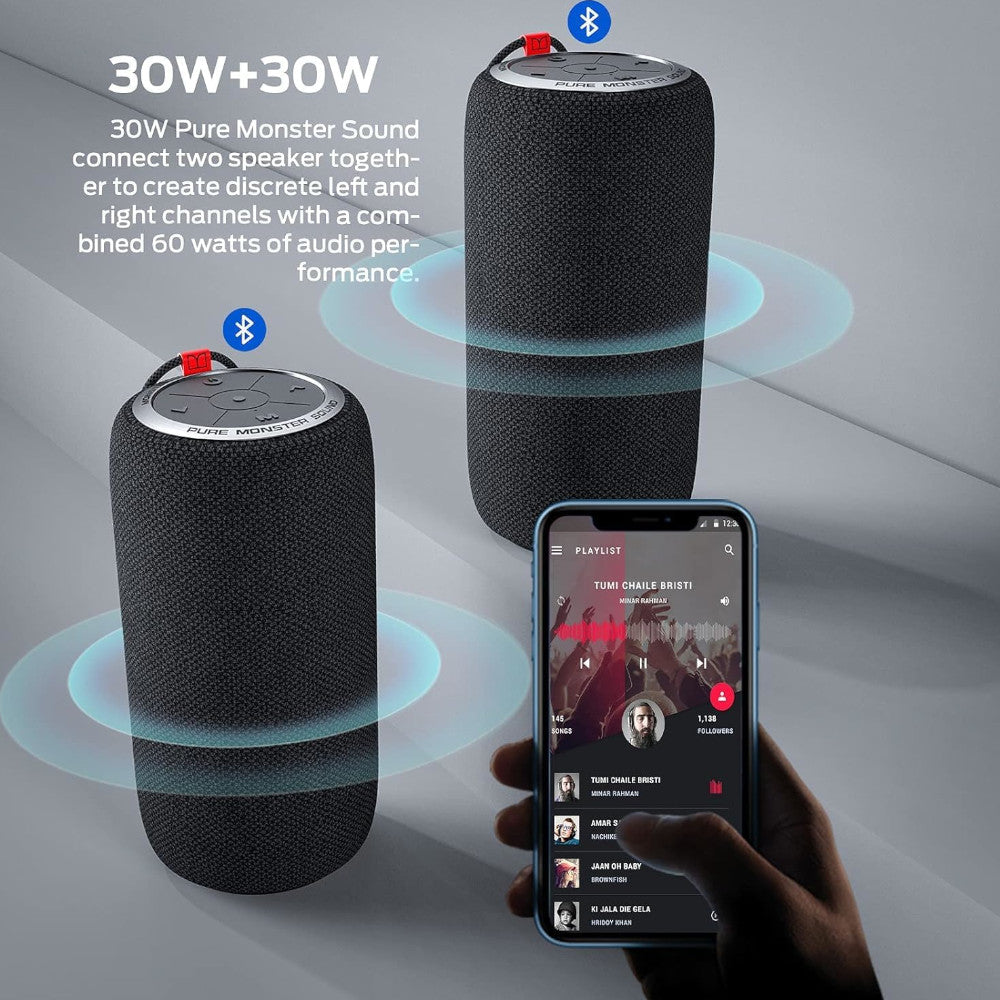 MONSTER S310 Bluetooth Speaker - Portable Wireless Speaker with Powerful Bass, Blemished Packaging - Perfect for Outdoor Parties, Travel & Home Use