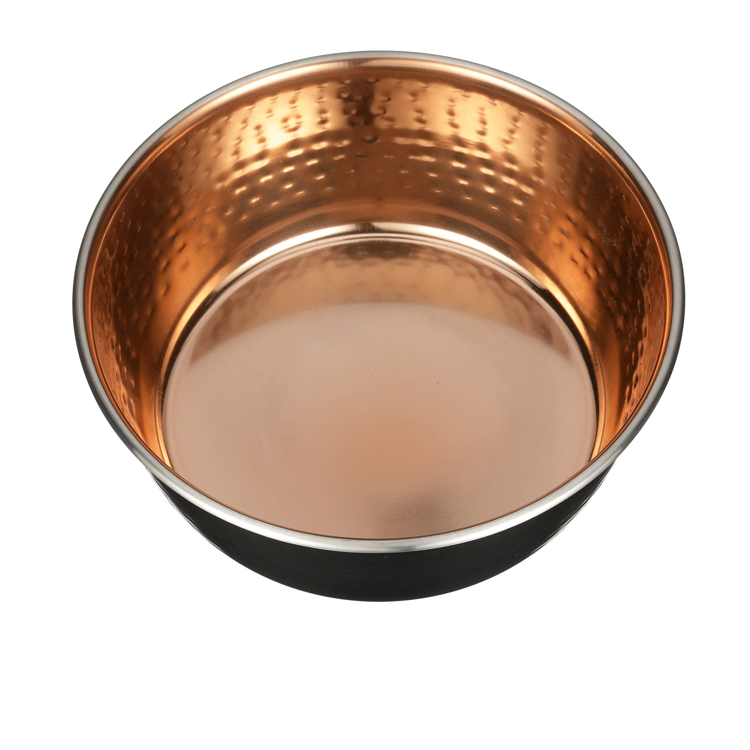 Premium Hammered Decorative Pet Bowls - Luxury Designer Dog & Cat Food Dishes for Large Breeds (Black Copper) | Elegant Durable Feeder for Home, Kitchen, or Gift