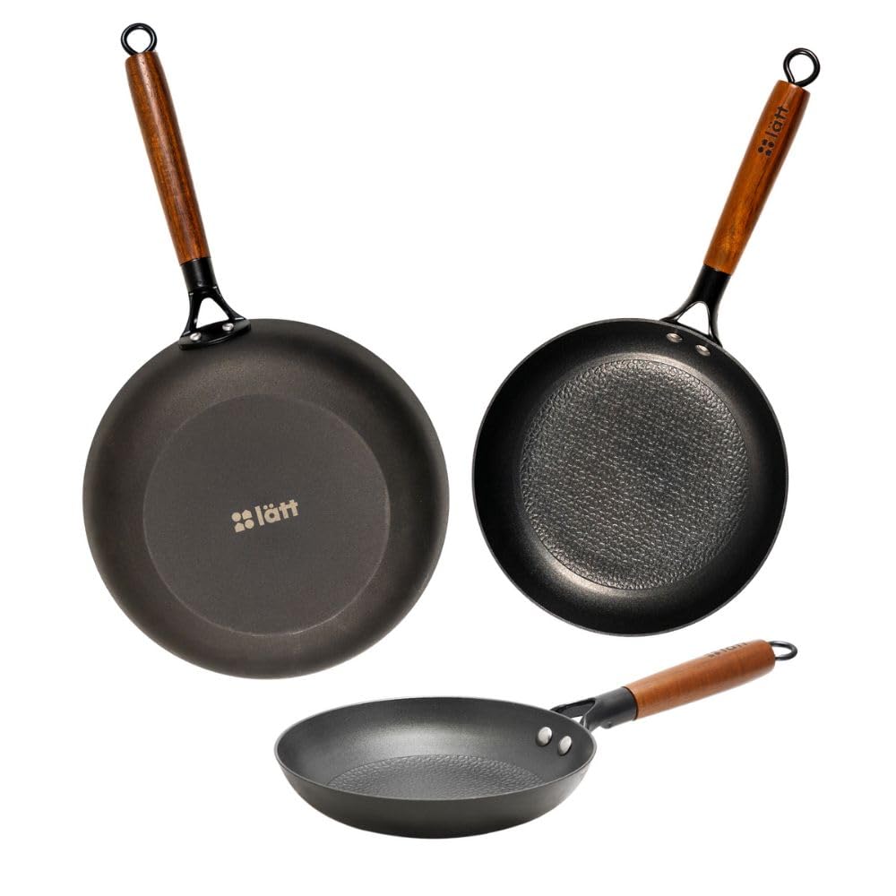 Premium Non-Stick Cast Iron Frying Pan Set of 3 (8