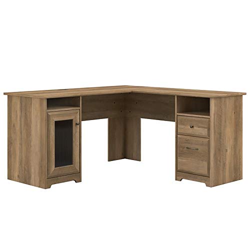 Scranton & Co Cabot 60W Reclaimed Pine L-Shaped Computer Desk for Home Office | Modern Workstation with Storage Shelf | Perfect for Gaming, Study & Remote Work