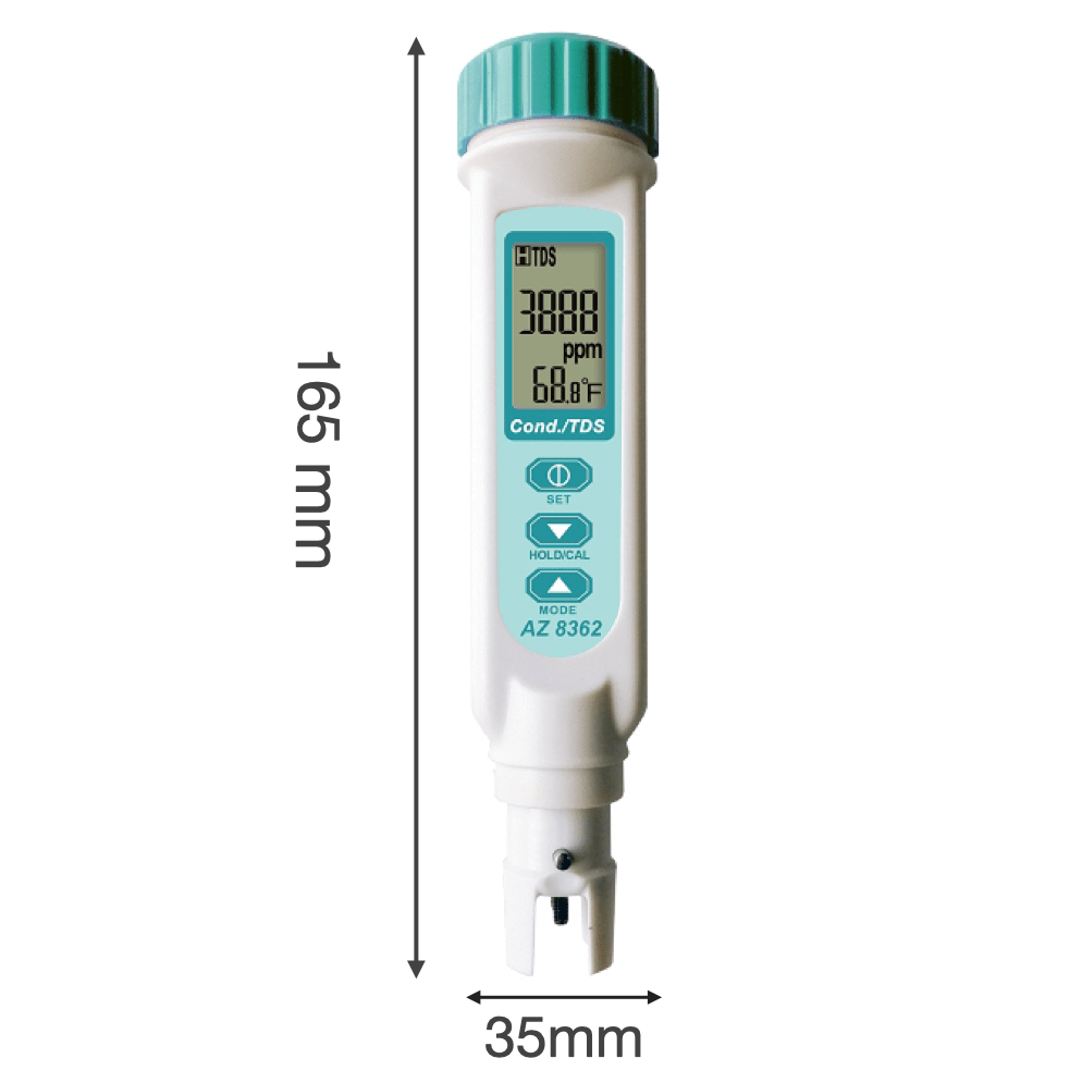AZ Digital Waterproof EC & TDS Meter Pen - Accurate Water Quality Tester for Hydroponics, Aquariums, Drinking Water & Pool Monitoring