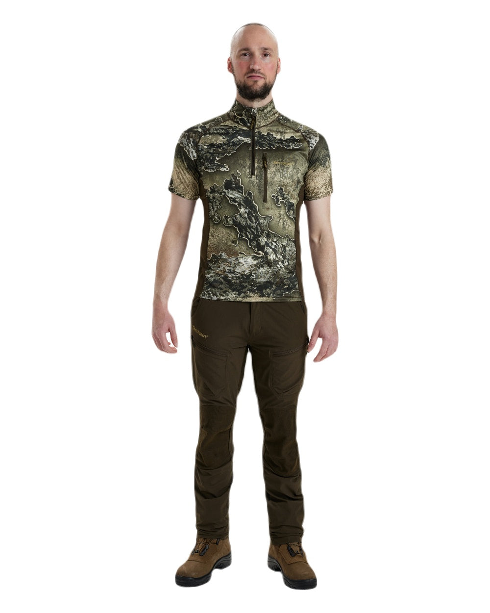Deerhunter Excape Insulated Zip Neck T-Shirt for Men - Warm Thermal Base Layer for Hunting, Hiking & Outdoor Activities
