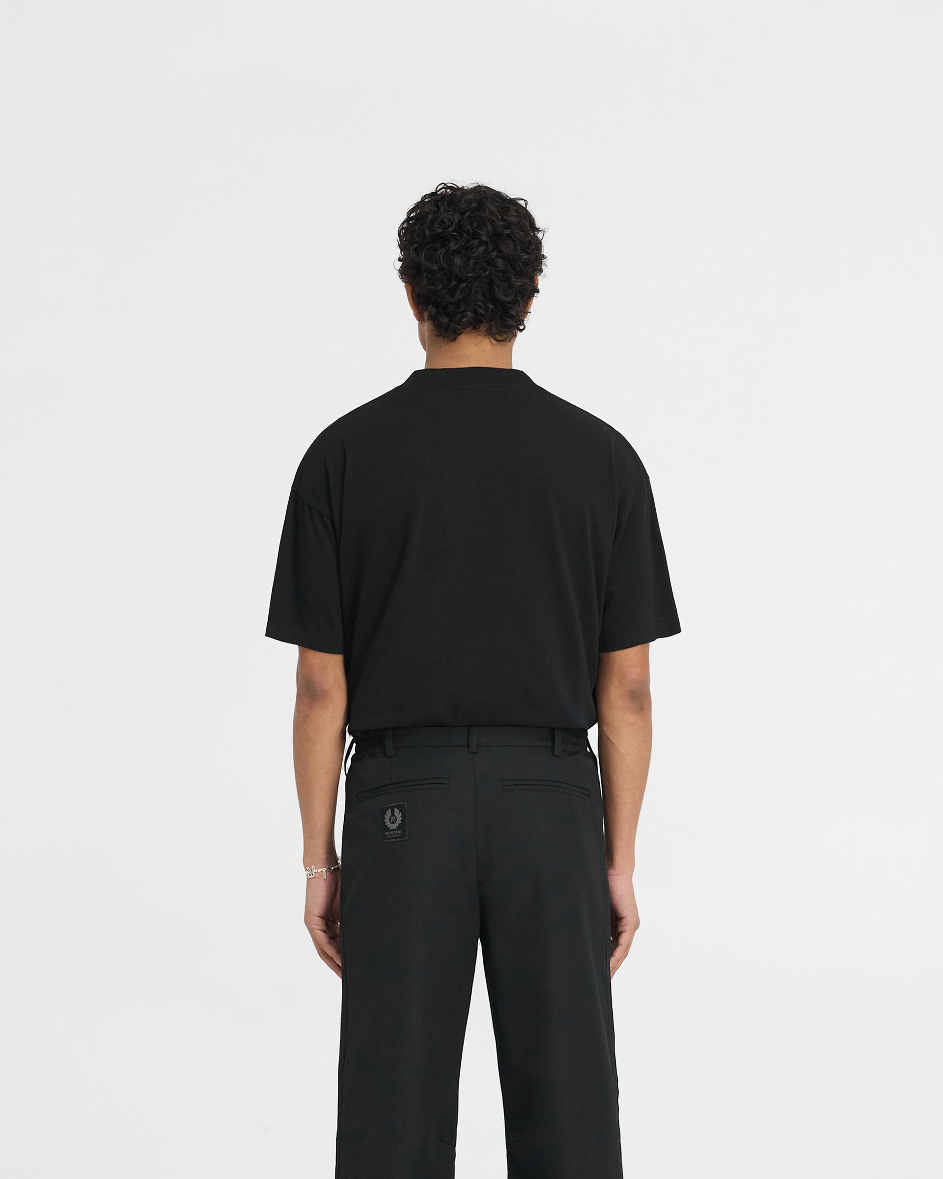 Represent X Belstaff Patch Graphic T-Shirt for Men - Black Cotton Tee - Streetwear & Casual Outfit Essential