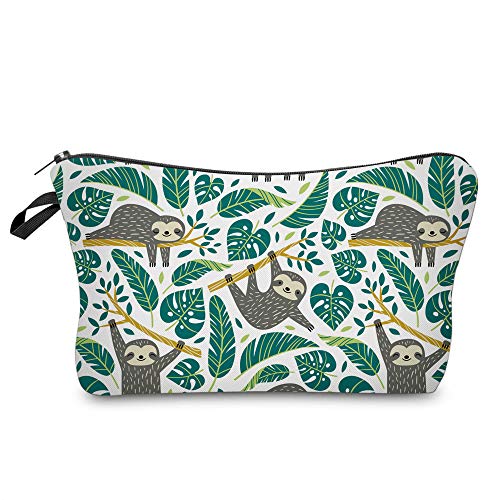 Waterproof Sloth Cosmetic Bag for Women - Small Travel Makeup Pouch Toiletry Organizer | Perfect for Vacation, Gym & Daily Use (51666)
