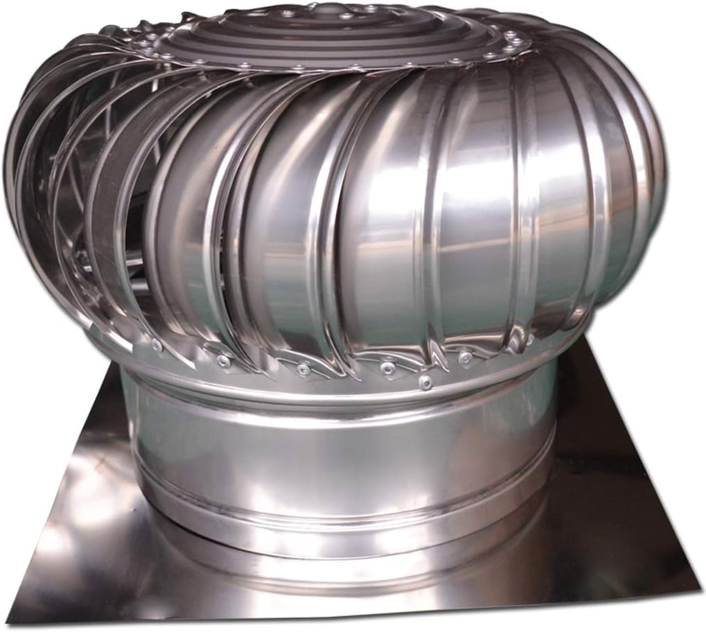 Stainless Steel Revolving Chimney Cowl - 160mm Rotating Spinner Vent Cap for Chimneys & Exhaust Vents - Anti-Downdraught Design with Fixed Feet - Perfect for Roof Ventilation & Outdoor Heating Systems