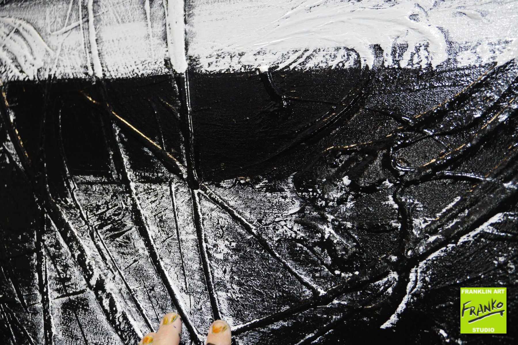 160cm x 100cm Black White Textured Abstract Geometry Painting - Modern Square Wall Art for Living Room, Bedroom & Office Decor