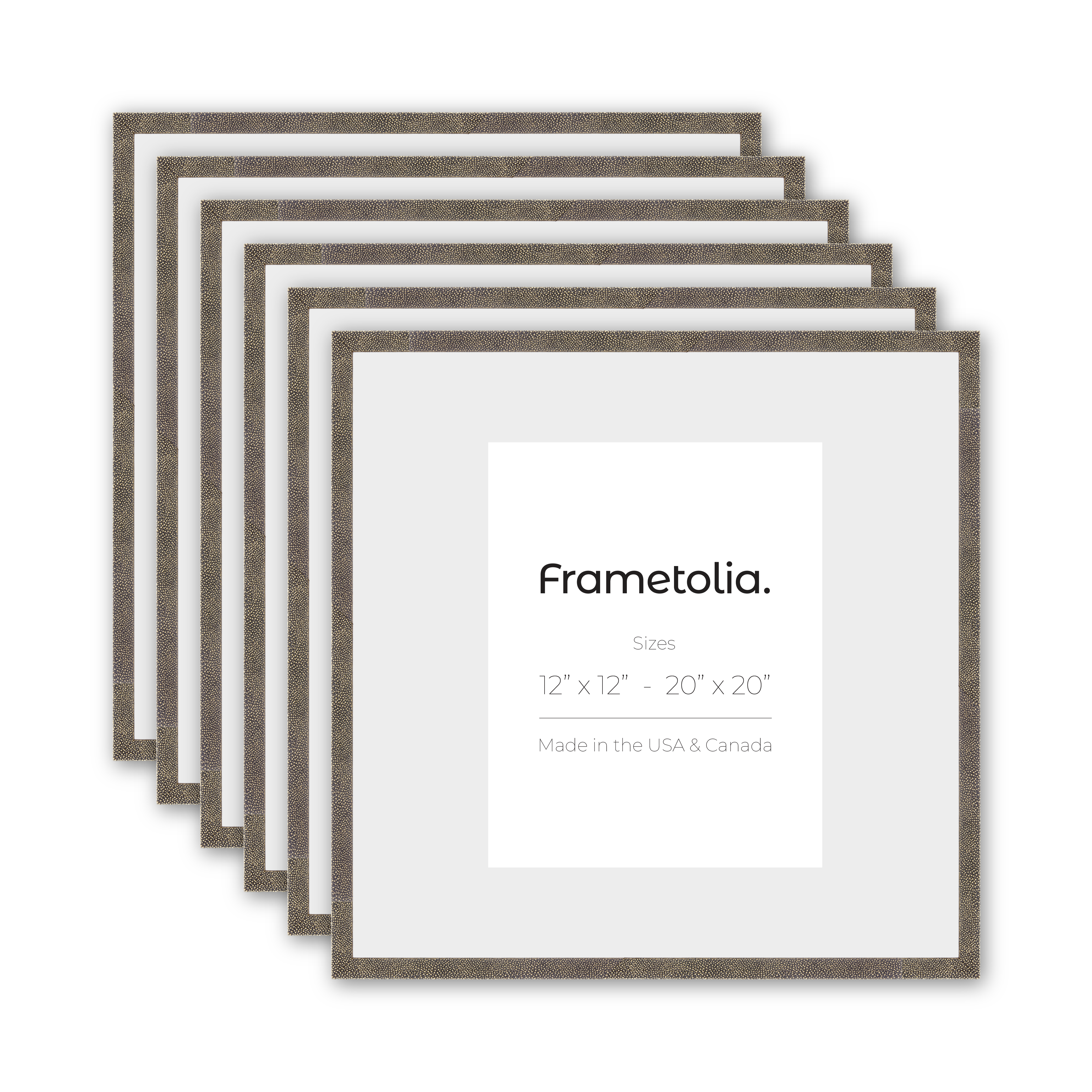 Premium Gold Shagreen Narrow Width Wall Frames - Set of 6 Elegant Photo Displays for Home & Office Decor | Perfect for Gallery Walls, Living Rooms, Bedrooms and Entryways