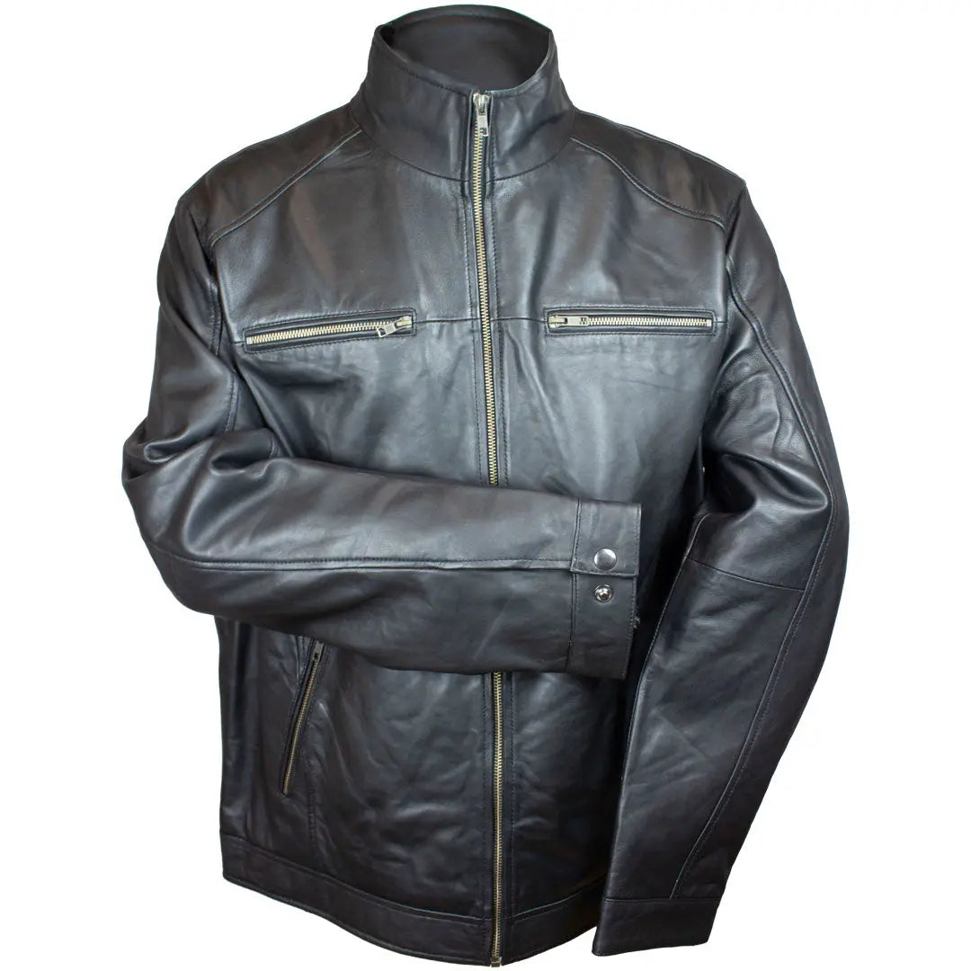 BOL Men's Gen Bomber Lambskin Leather Jacket - Premium Real Leather Aviator Jacket for Men, Stylish Slim Fit Biker Jacket with Warm Lining - Perfect for Motorcycle Riding, Casual Outfits & Winter Fashion