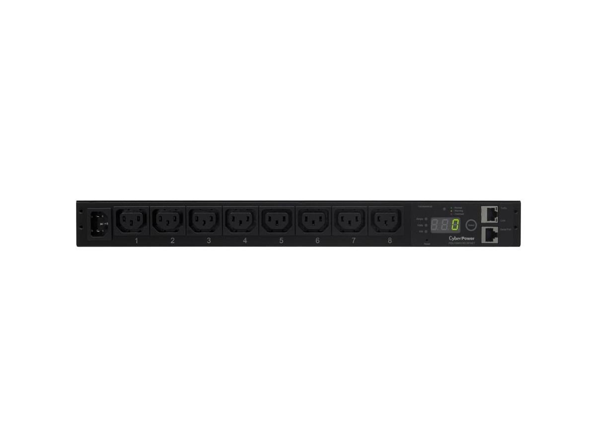 CyberPower PDU15MHVIEC8FNET Monitored Power Distribution Unit - 200-240V/15A, 8 Outlets, 1U Rackmount PDU for Server Racks & Data Centers | Ideal for Network Equipment & IT Infrastructure