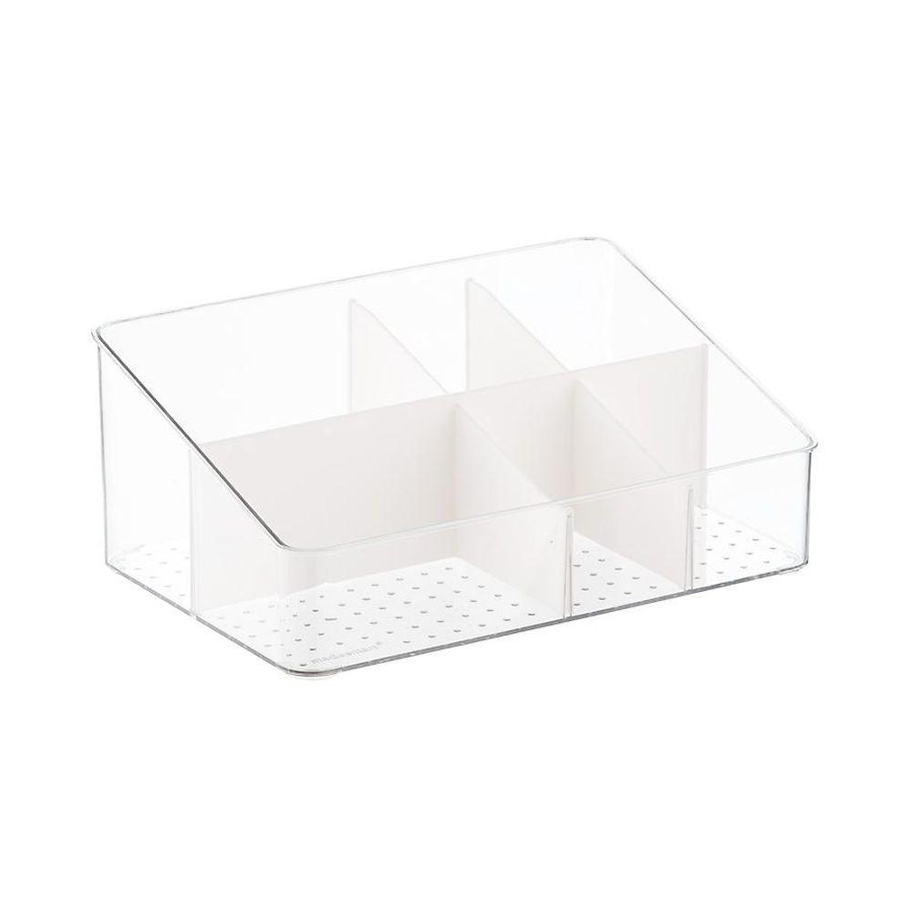 Madesmart Stackable Angled Vanity Bin - Space-Saving Bathroom Organizer for Makeup, Skincare & Hair Accessories Storage