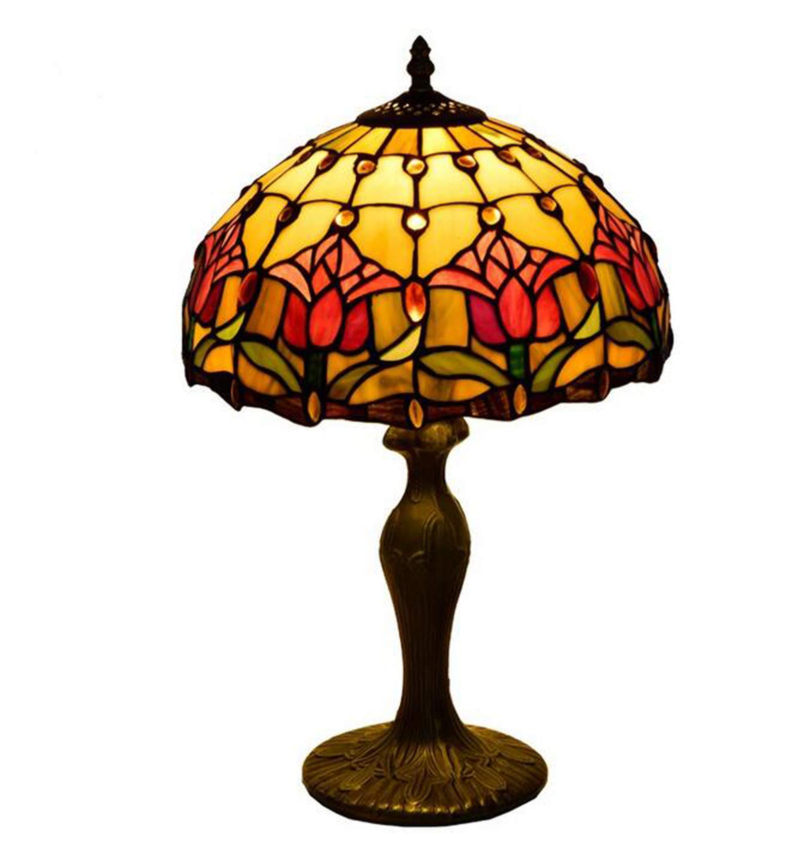 Tiffany Style Stained Glass Table Lamp - 12