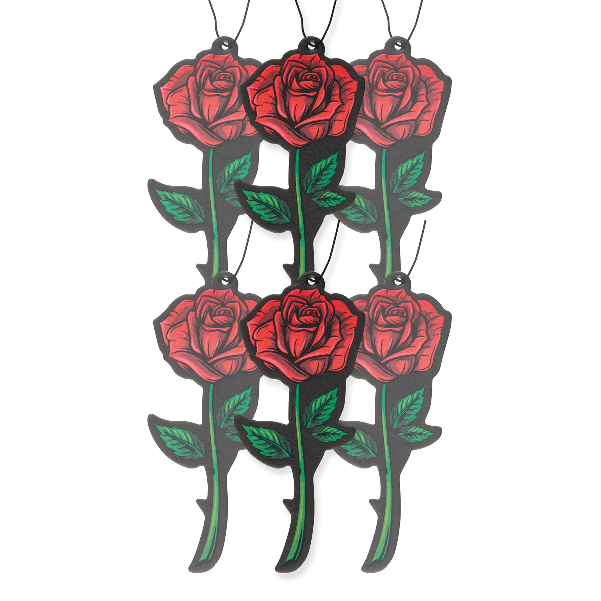 6 Pack Rose Car Air Freshener with Essential Oils - Long Lasting Natural Fragrance for Vehicles, Home & Office - Fresh Fresheners Brand