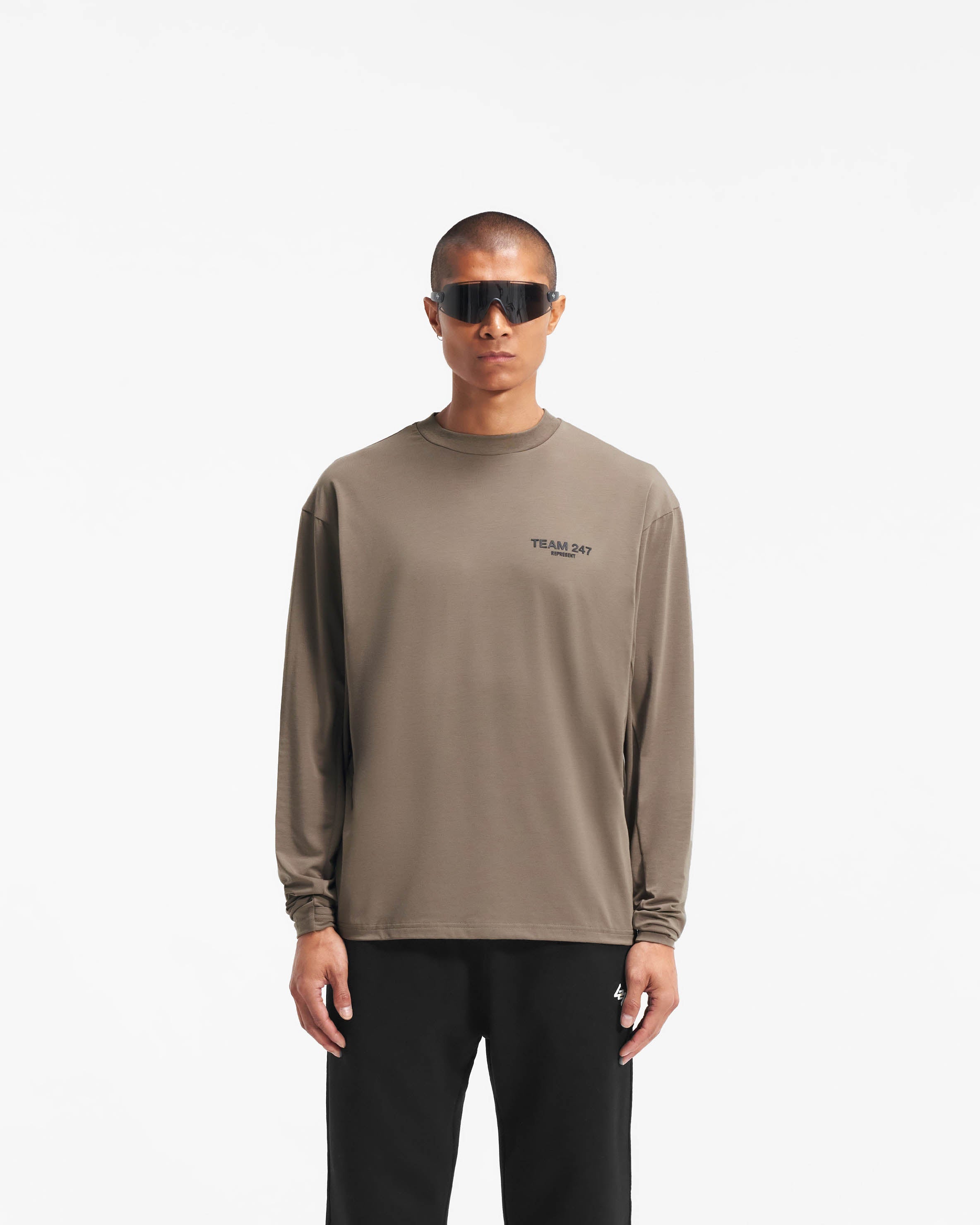 Team 247 Men's Military Style Long Sleeve T-Shirt - Army Green Tactical Shirt for Outdoor Work, Hiking & Casual Wear