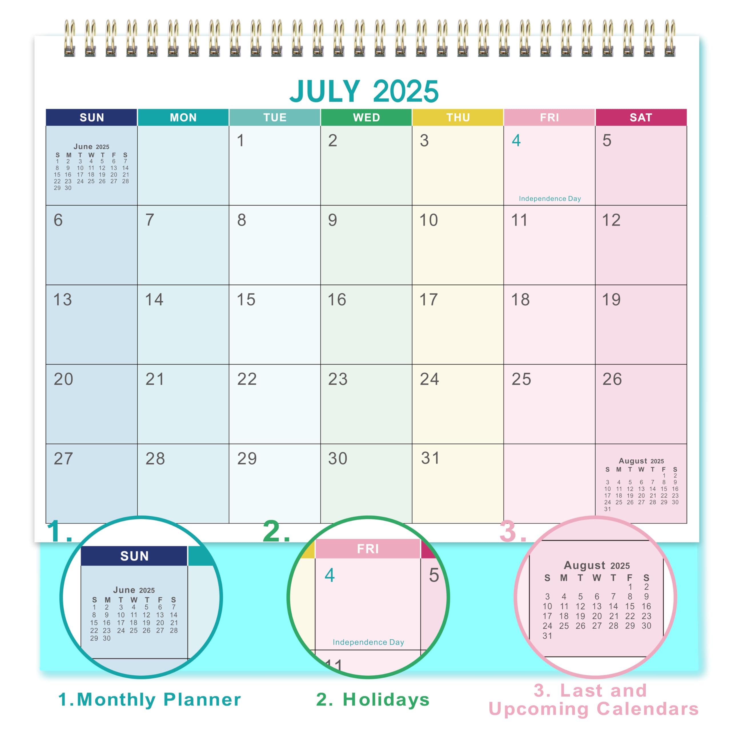 2025-2026 Desk Calendar | July 2025 - December 2026 | 9.8