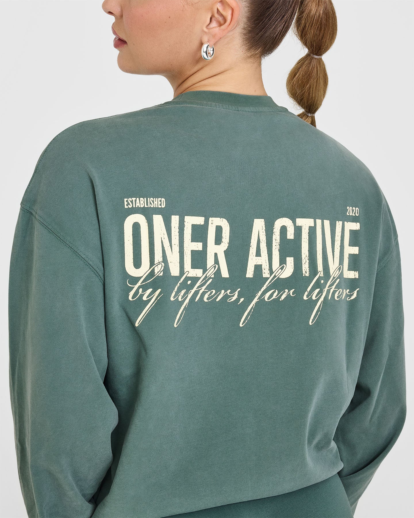 Oversized Graphic Washed Long Sleeve T-Shirt for Women | Iced Green Color | Casual Streetwear, Loungewear & Everyday Outfit