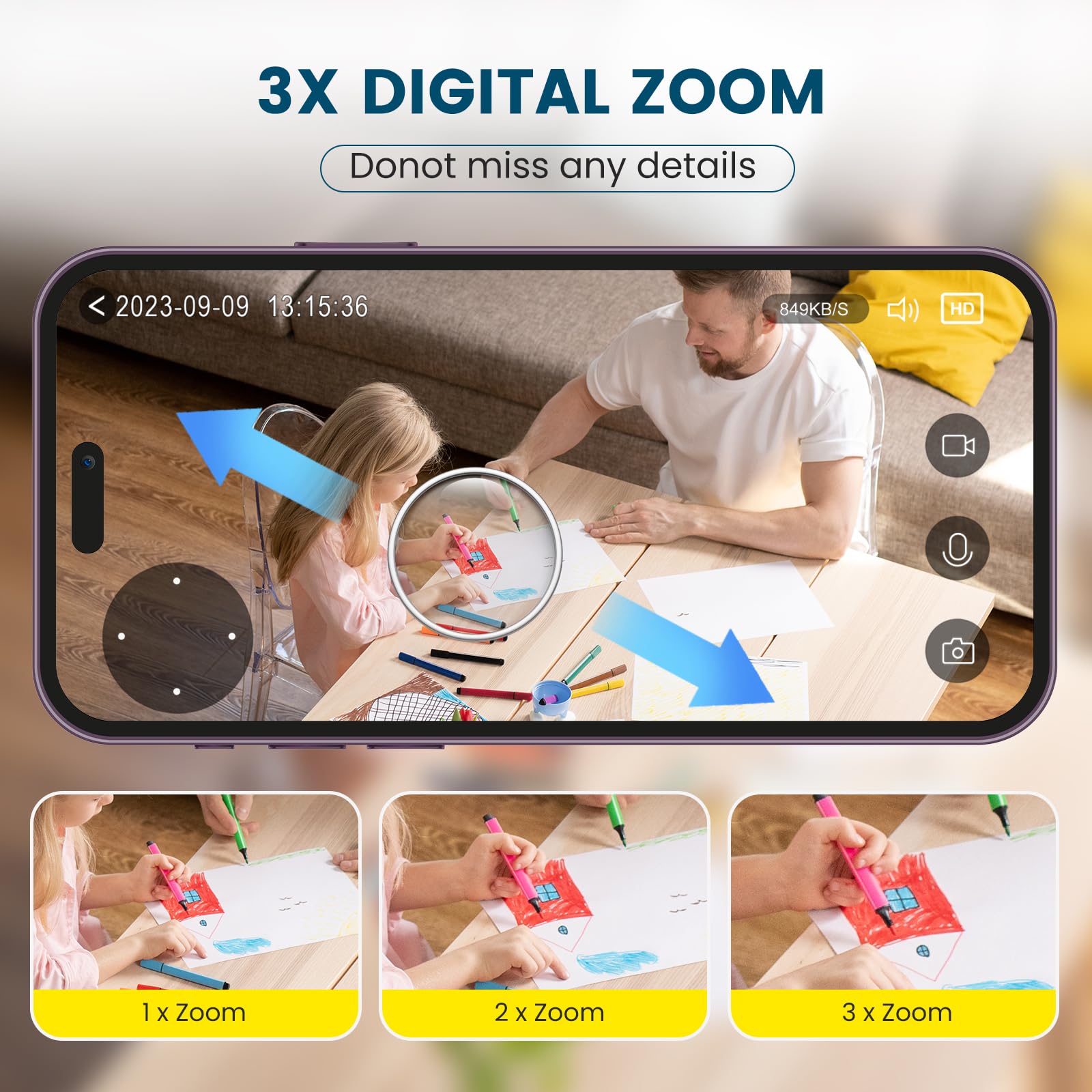 Litokam 5MP Indoor Security Camera - 2.4/5GHz Dual Band WiFi Pet & Baby Monitor - Alexa Compatible Home Surveillance Camera for Dogs, Babies & Home Protection - Perfect for Nursery, Living Room & Pet Areas