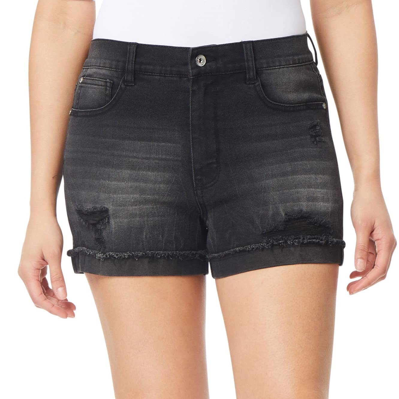 Fearless Curvy High-Rise Vintage Denim Shorts for Women - Insta-Worthy Plus Size & Standard Fit | Perfect for Summer Outfits, Beach Vacations & Casual Street Style